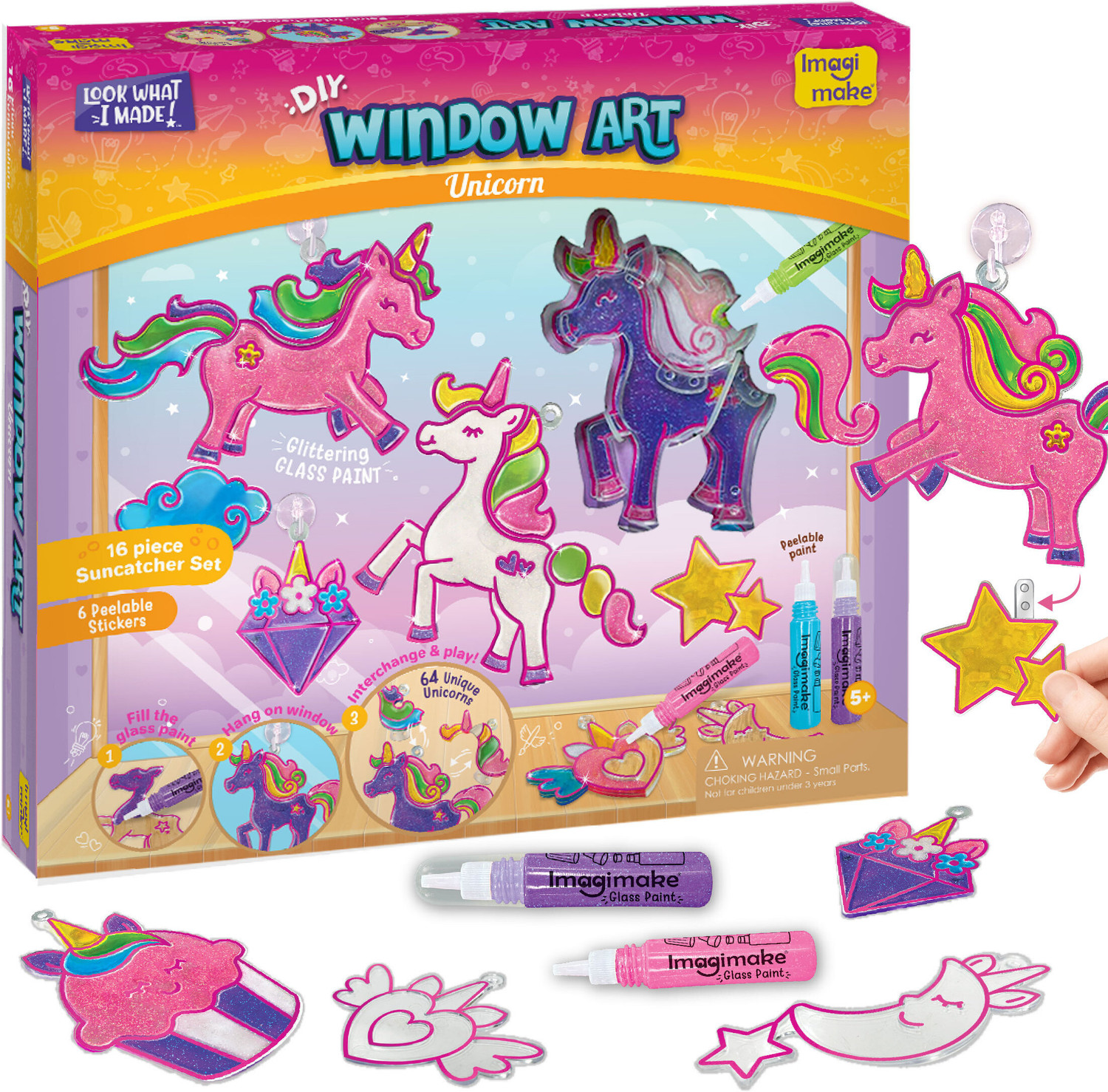 Image of Imagimake Window Art Unicorn | Glass Painting Kit