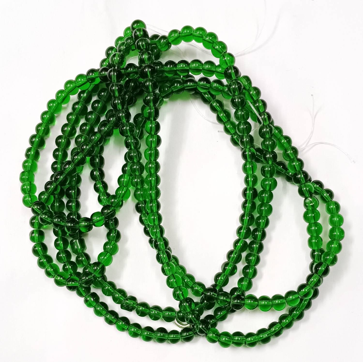 Beadsnpearls 6MM Green Round Glass Beads for Jewelery Making,ArtsnCrafts - Approx 300 Beads