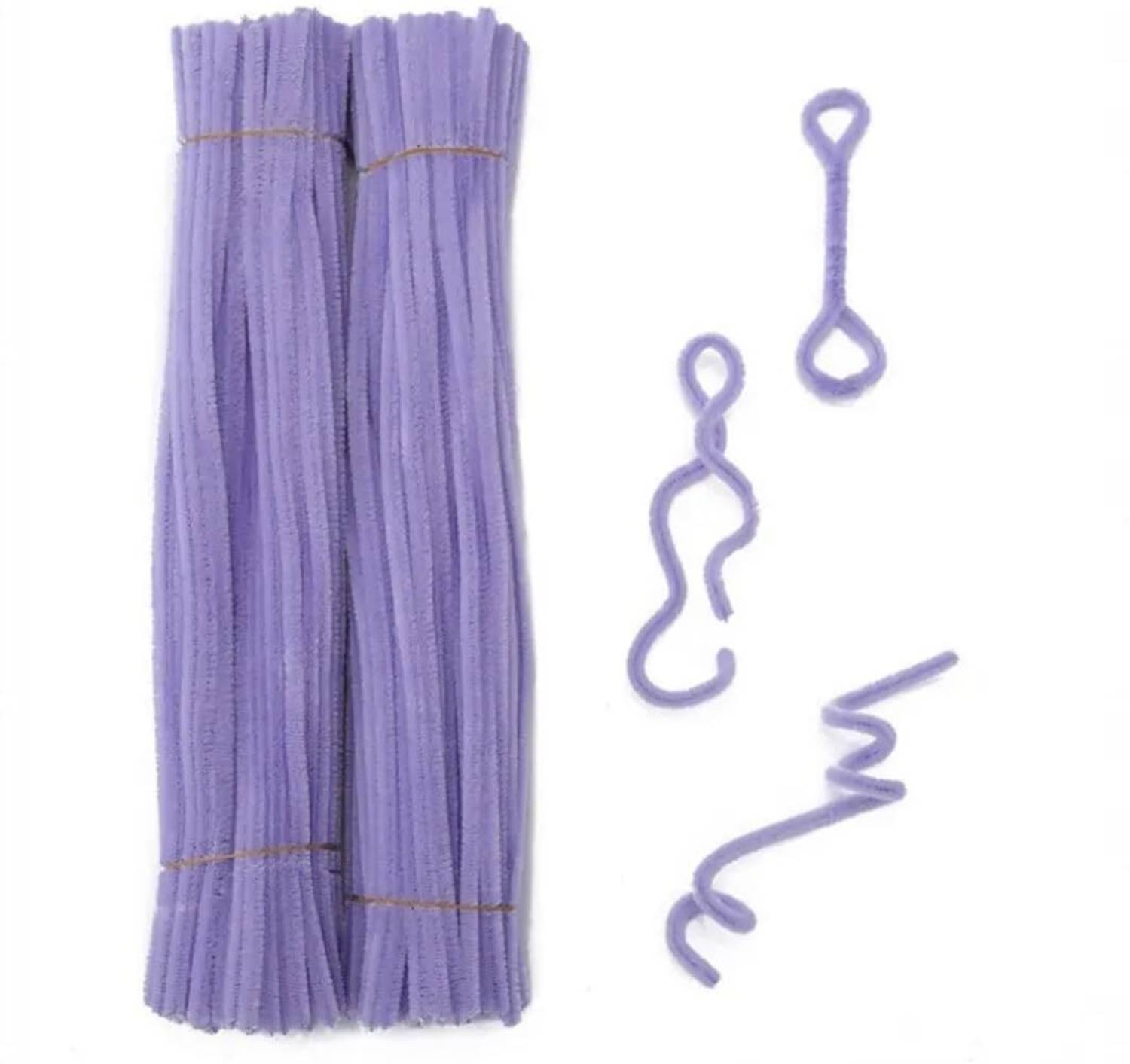 Batricher 12inch Pipe Cleaner Pastel Purple 100pcs for Hobby Craft, Scrapbooking & DIY