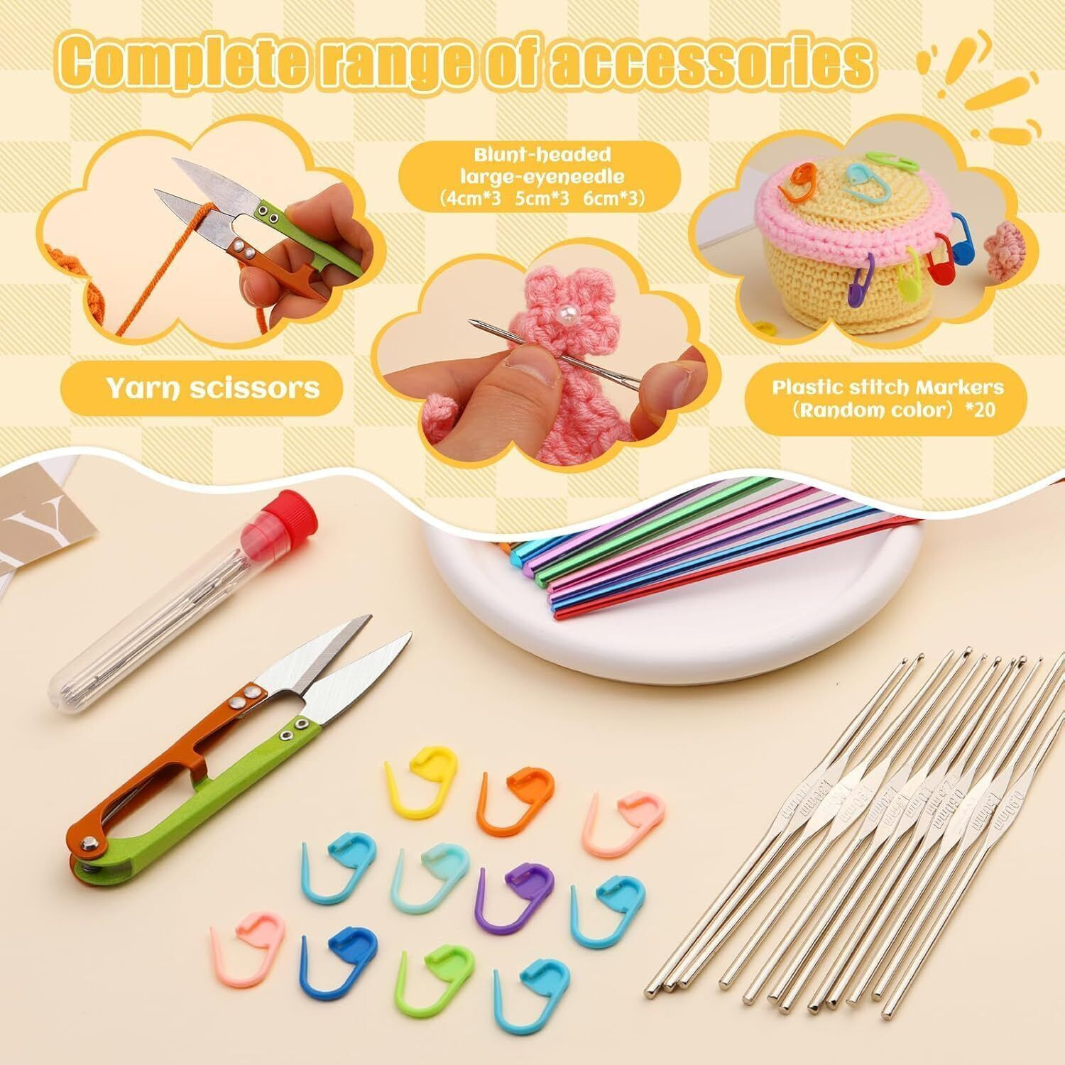 Image of Gemsy Crochet Needle for Knitting | Crochet Kit Set for beginners women with Bag