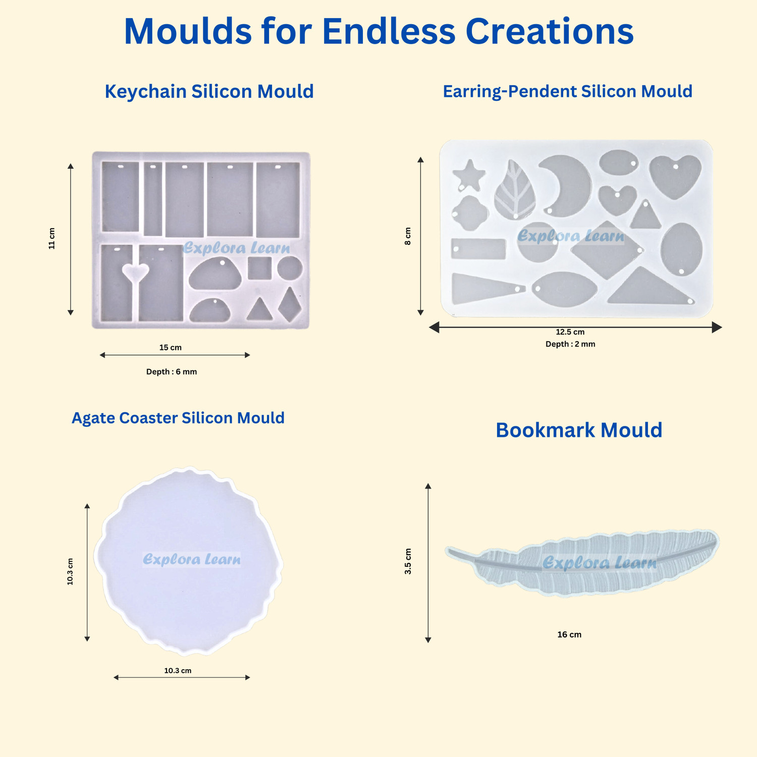 Image of Exploralearn Resin Art Kit-DIY Jewelry Making, Earrings, Keychains, Coasters & Bookmarks