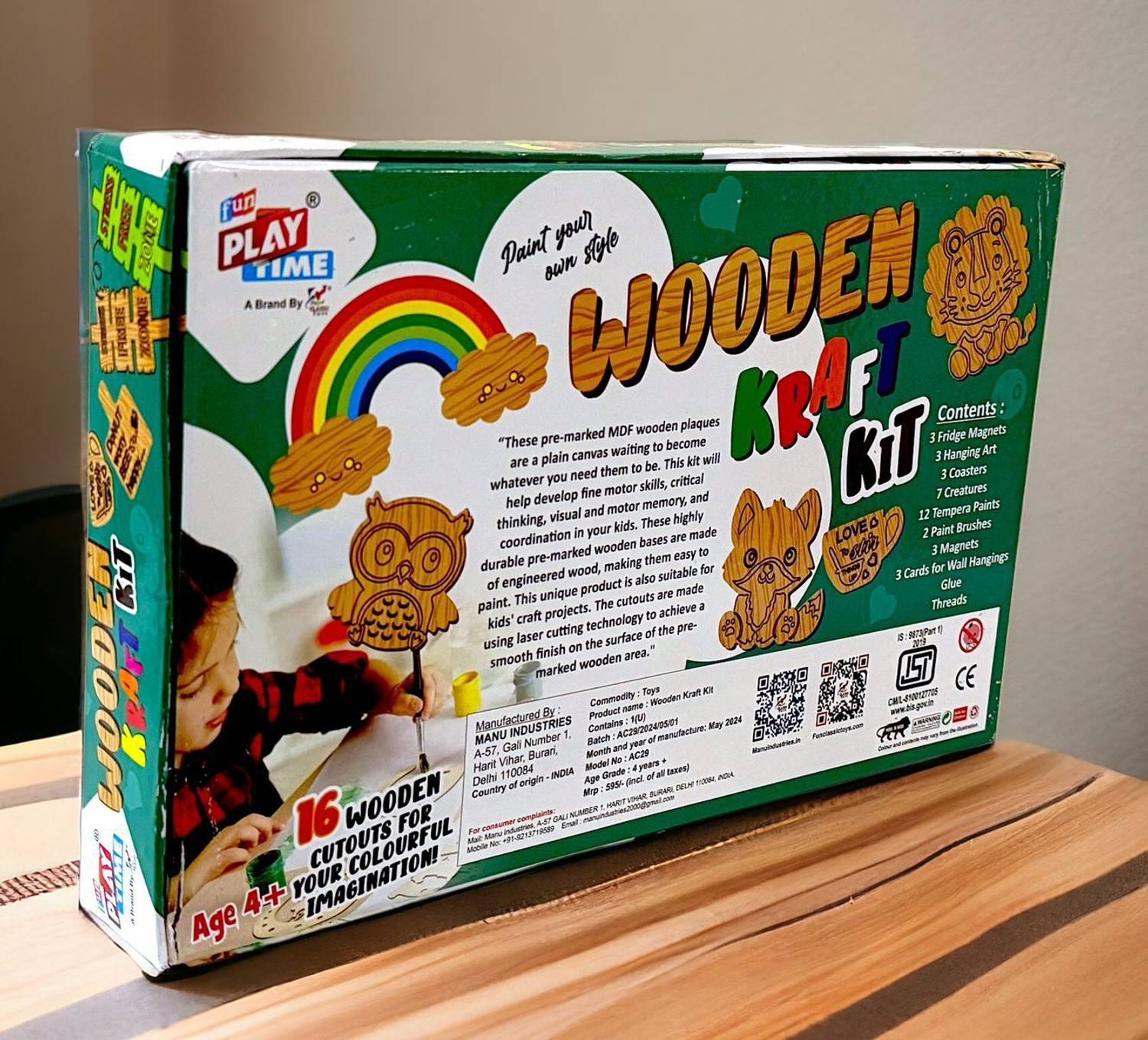 ALPHA & CRAFT WOOD WORKS INC 5個セット Siddiqui Wooden Craft kit for kids painting art & craft - Wooden
