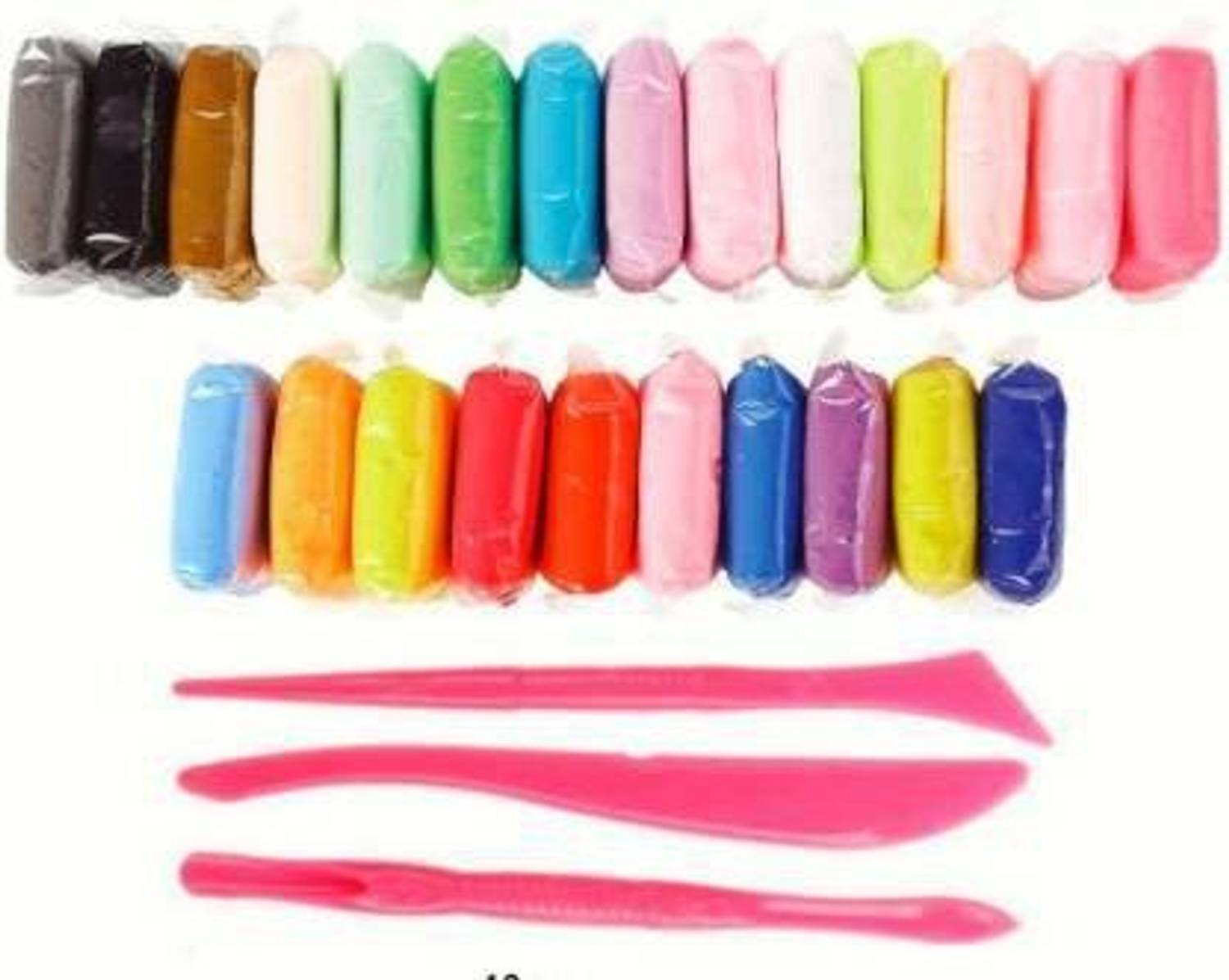 anjanaware Colourful Non-Toxic Modeling Air Dry Clay with Tools PACK OF 24