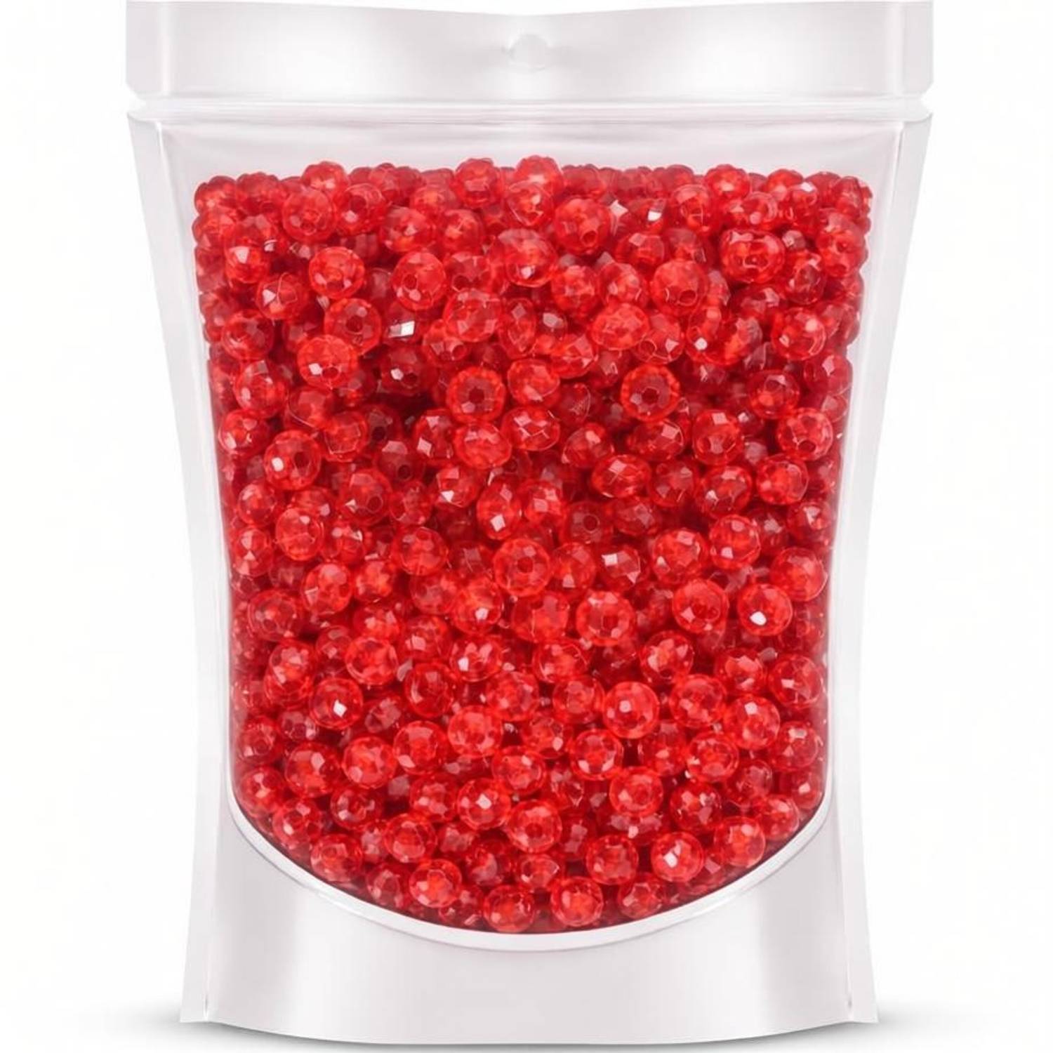 ambitieux 1400+ PCS Acrylic 6mm Crystal Plastic Beads for Jewellery Making & DIY Crafts
