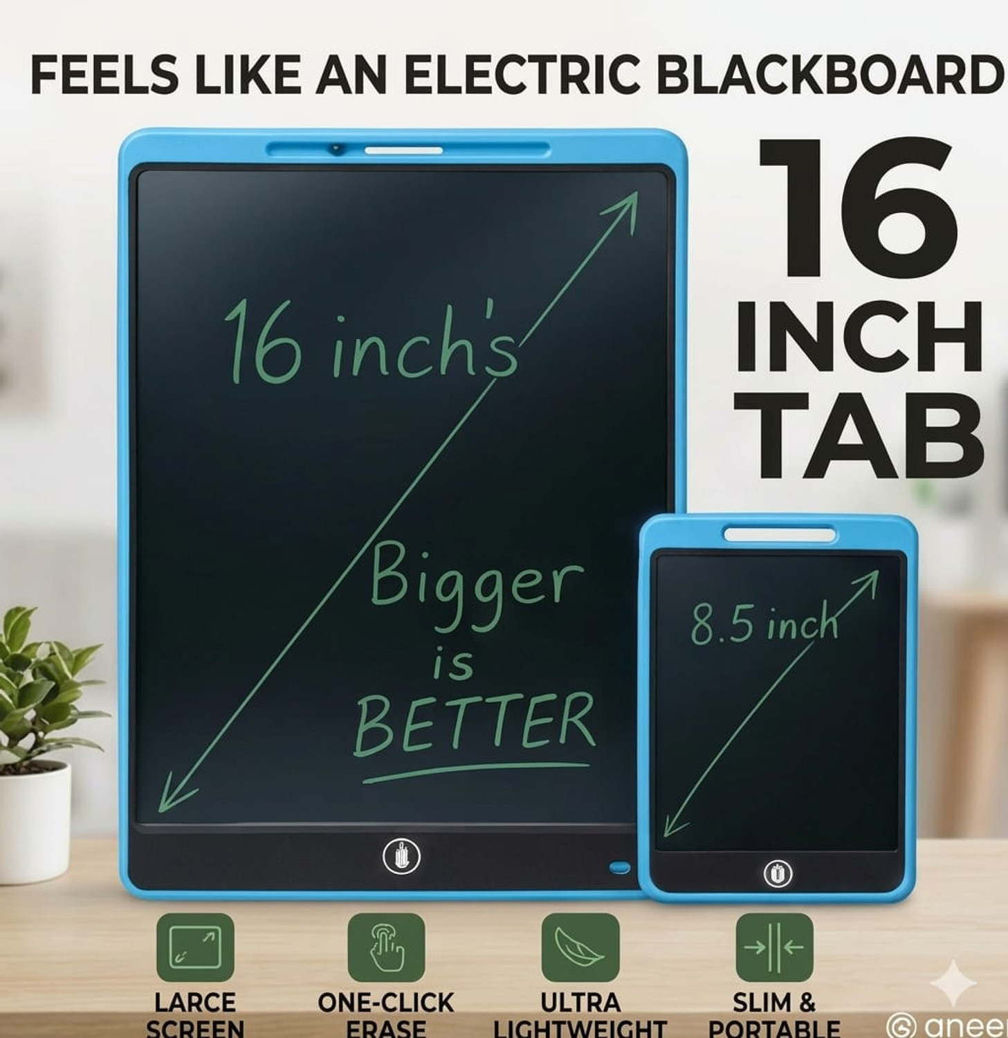 Image of weezly 16 INCH LCD WRITING PAD inchBLUE inch