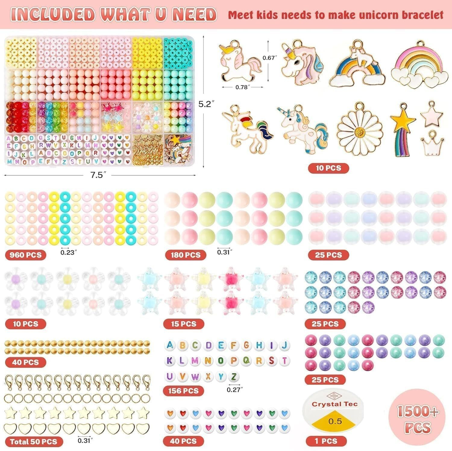 Image of BIGMOTHERS Bracelet Making Set, Clay Beads Kit, Macaron Color Beads for Bracelet for Kids