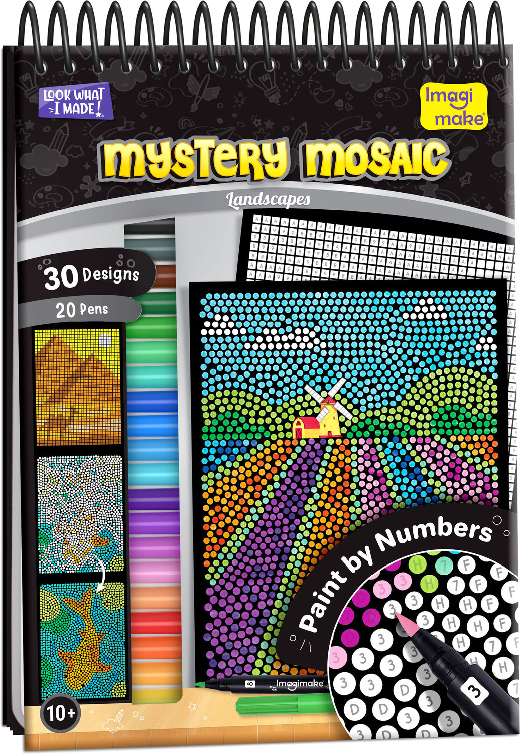 Image of Imagimake Mystery Mosaic Landscapes | Paint by Numbers Kit |Mess free Travel friendly Kit