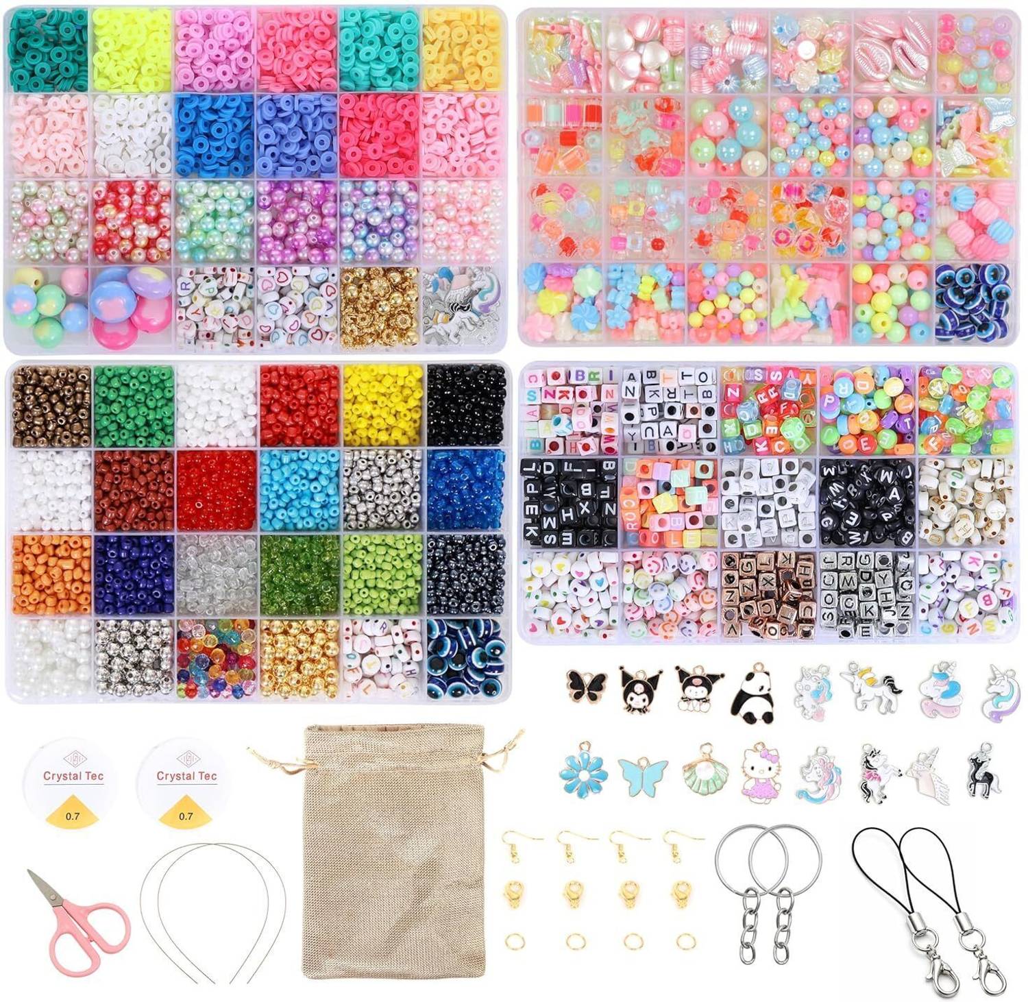 ambitieux New DIY Jewellery Bracelet Making set Kit for Kids & Adults 3000+ Beads