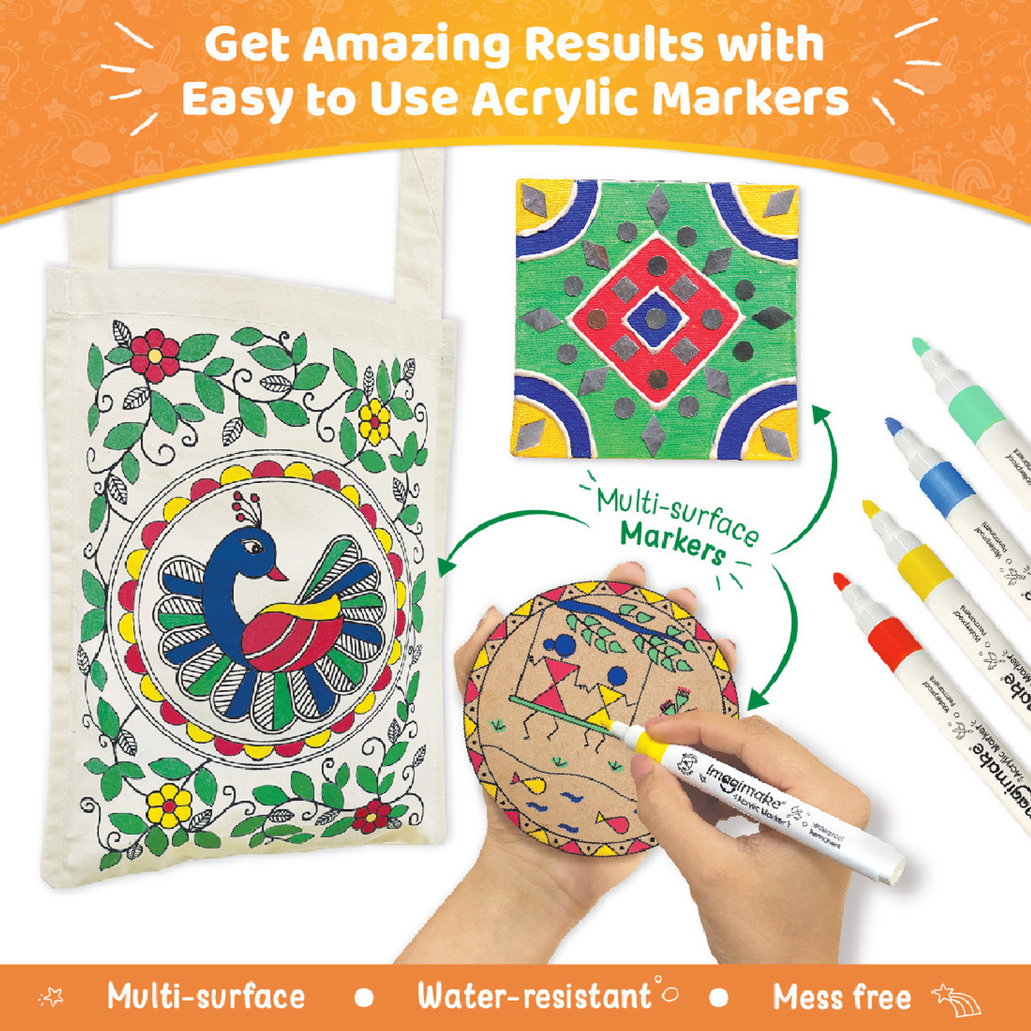 Image of Imagimake Indian Art Forms - Learn 5 Indian - DIY Craft Kit For Kids 8 Years+