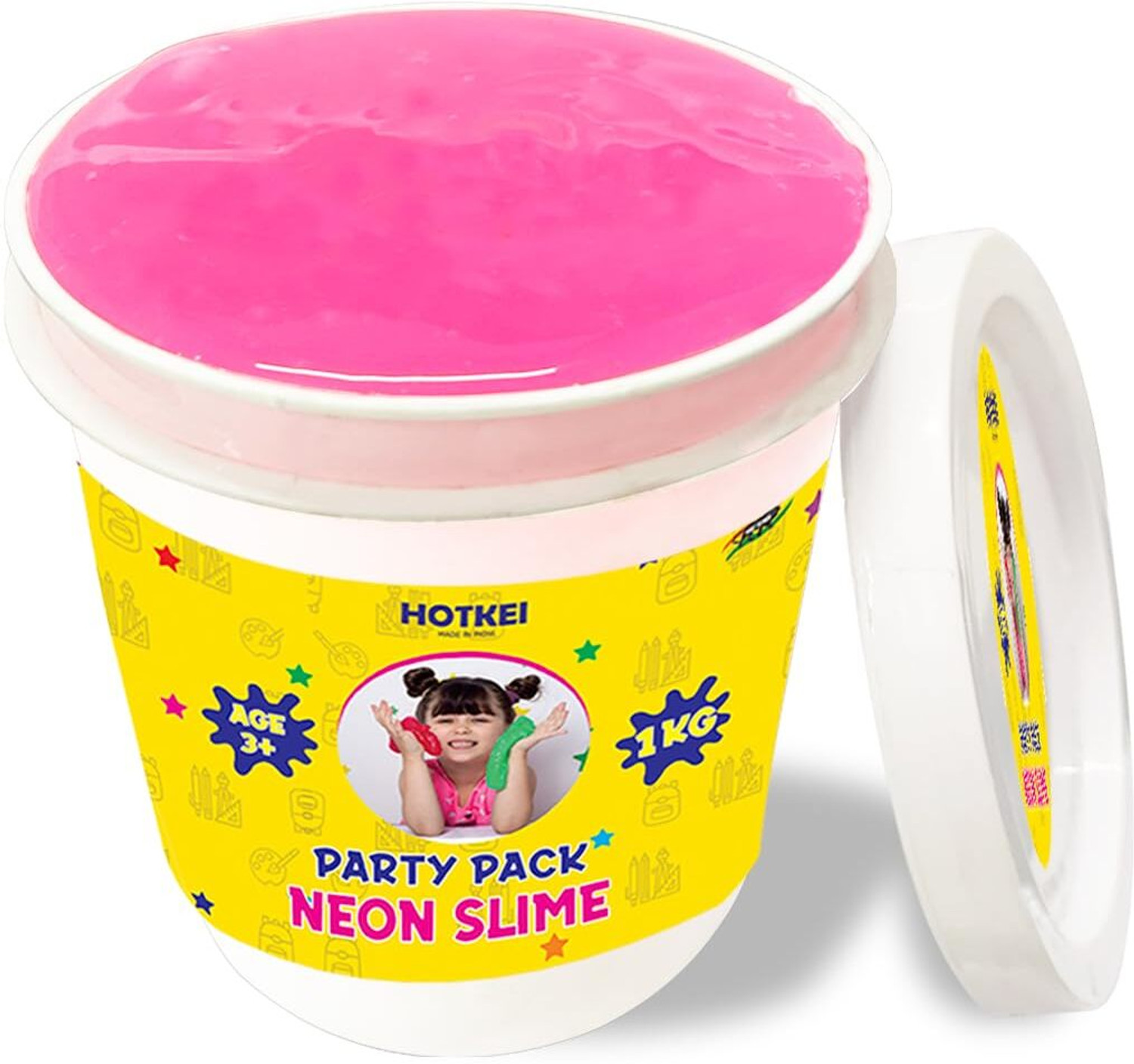 Image of HOTKEI (Neon 1kg) Pink Fruit Scented DIY Magic Slime Clay Jelly kit Toys for Kids
