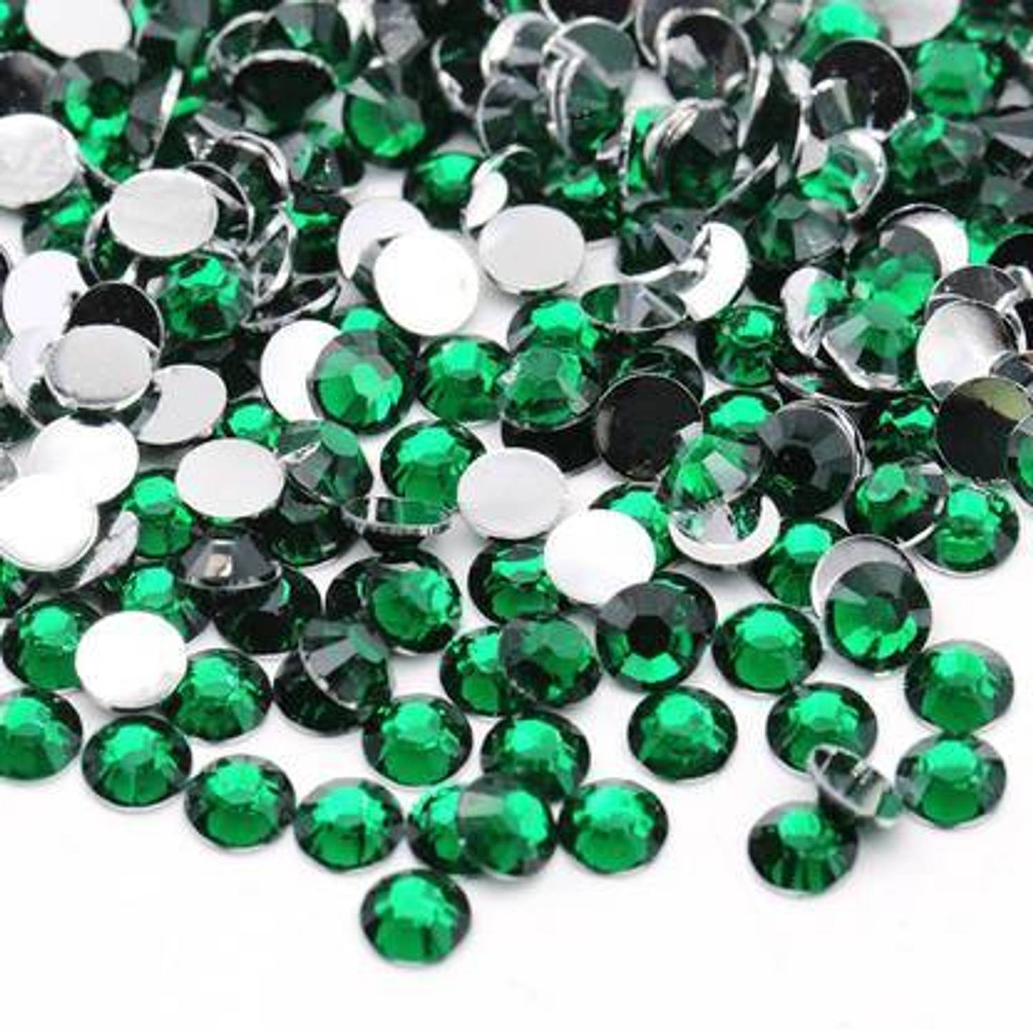 AAASAH 4MM Round Shape Green Crystal Kundans Beads 500 Pcs for Art & Craft Embroidery