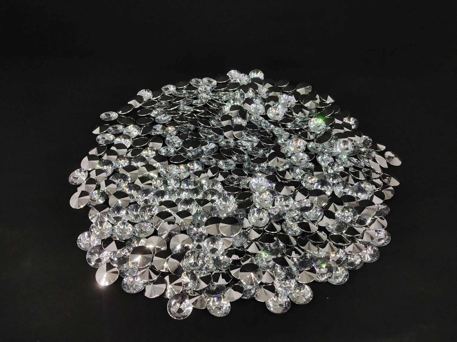 Airtick (Pack of 300 Pcs Approx) Size:14mm Round Diamond Gem Stone Bead Craft Material