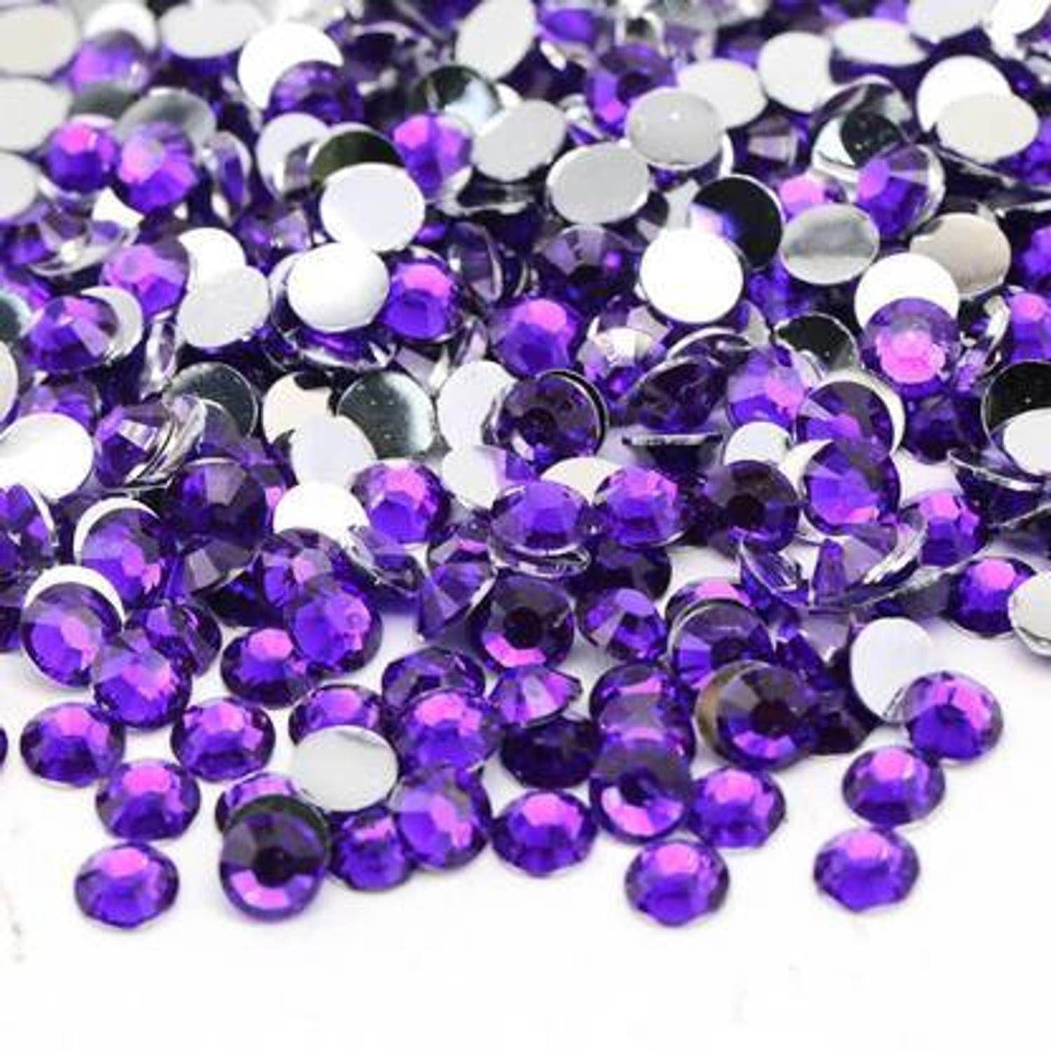 AAASAH 4MM Round Shape Purple Crystal Kundans Beads 500 Pcs for Art & Craft Embroidery