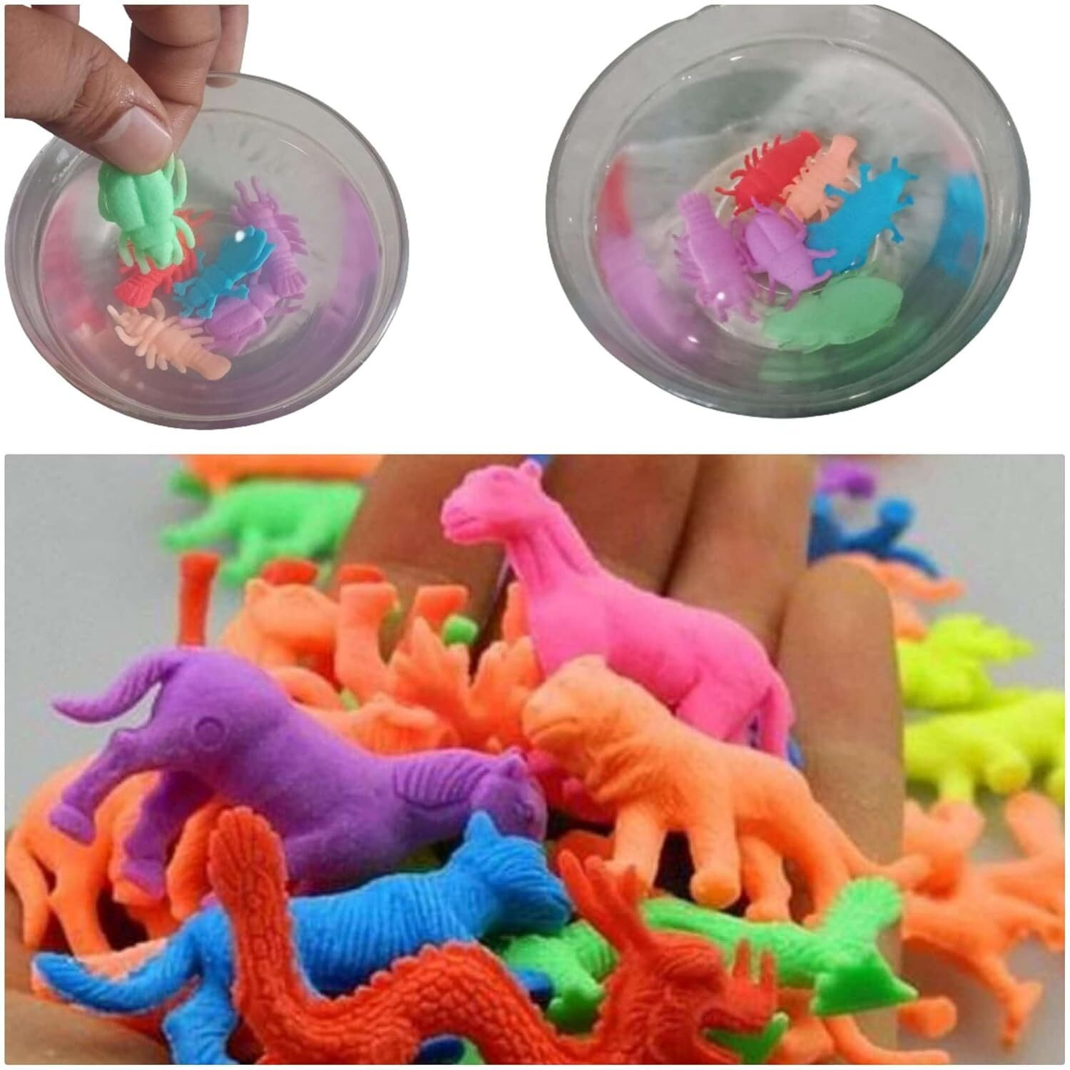 Image of AquaBloom Multicolour Jelly Balls 1000-Pc (Approx.) & 20 Growing Animal Magic Water Beads