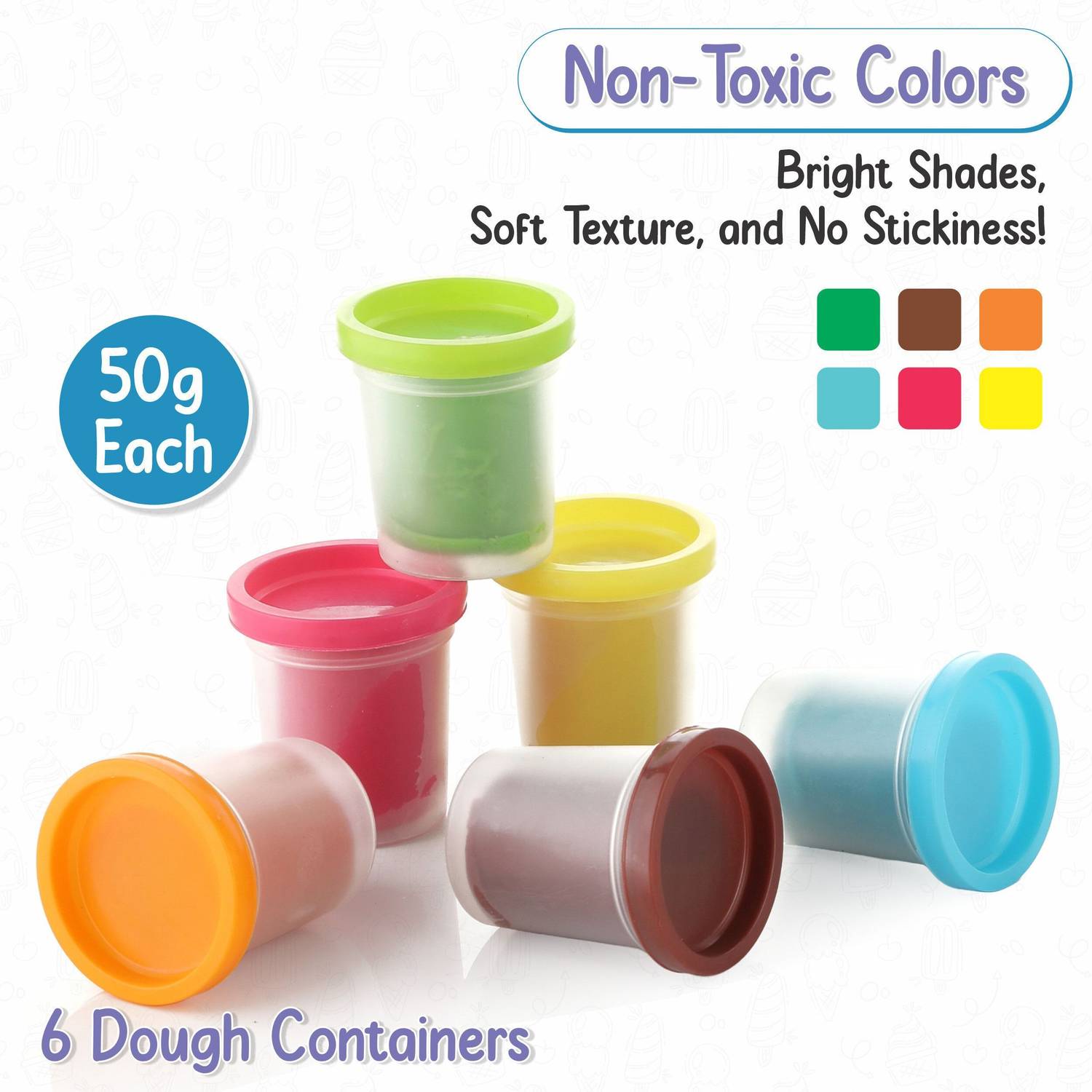 CHANAK Play Dough IceCream Maker Set 6 Tubes - Image 4