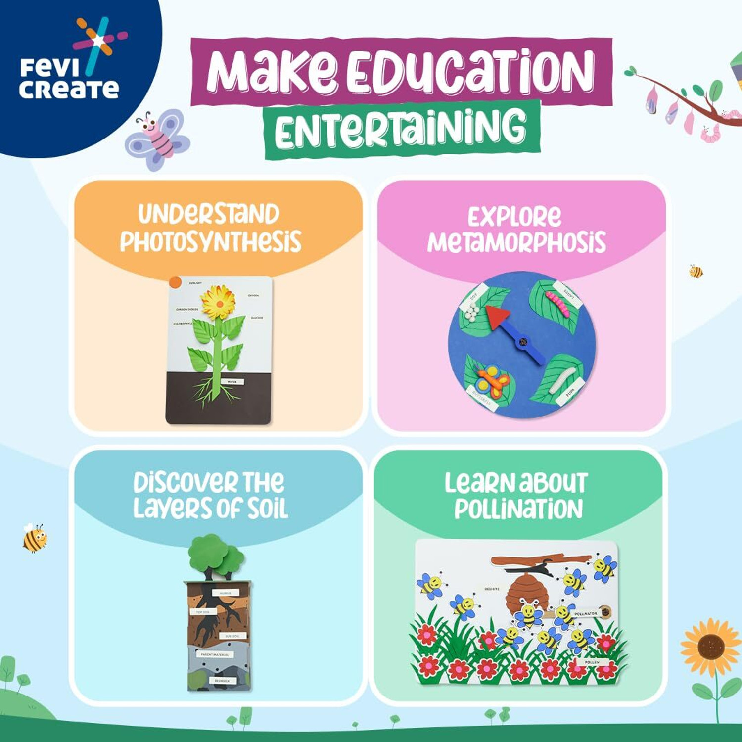 Image of Fevicreate Science DIY Kit-Bloom & Blossom|Ages 7-9 |Perfect Gift for Creativity & Learning
