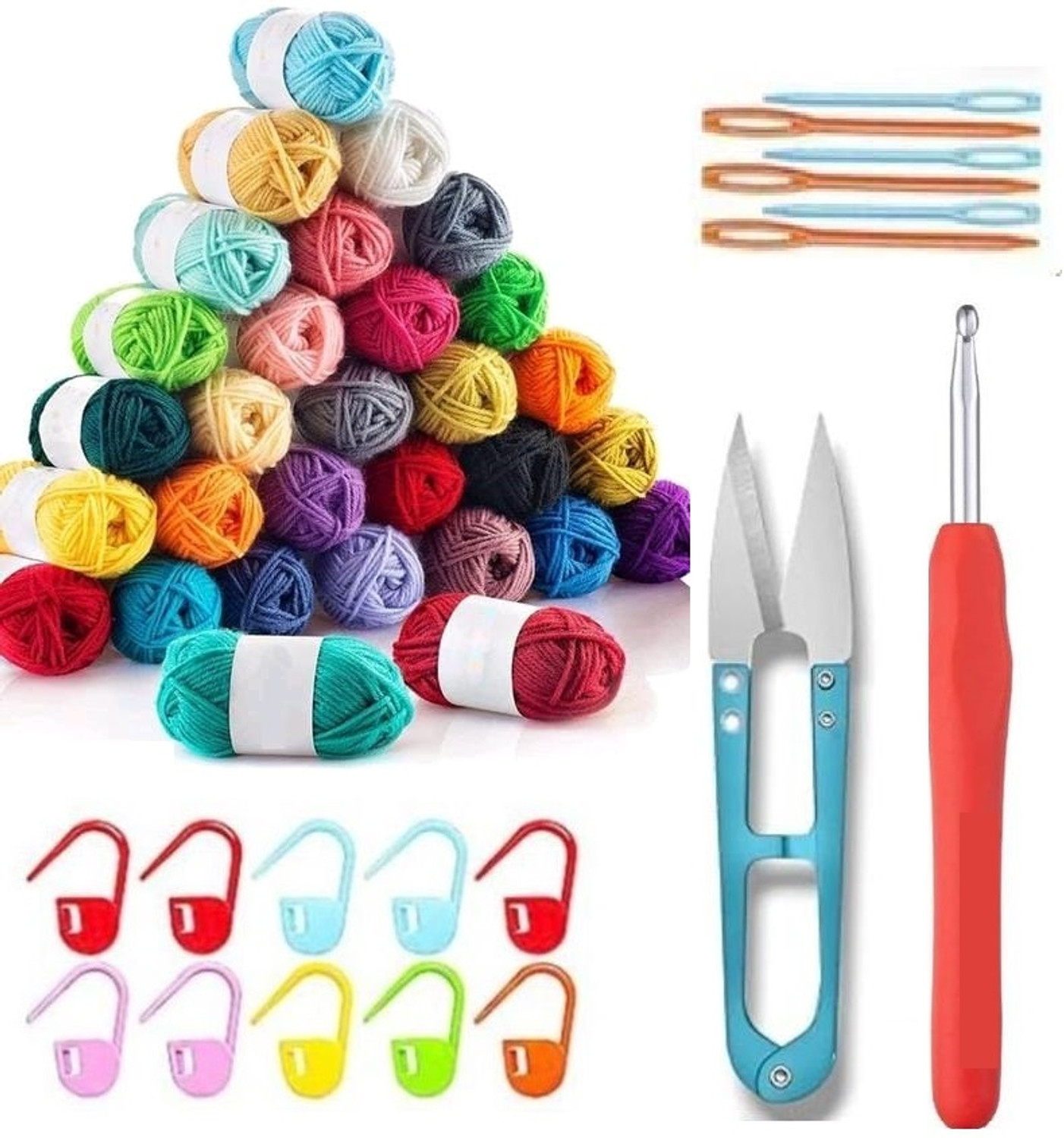 Image of Shop141 Pack of 10 Wool with Crochet Hook and more