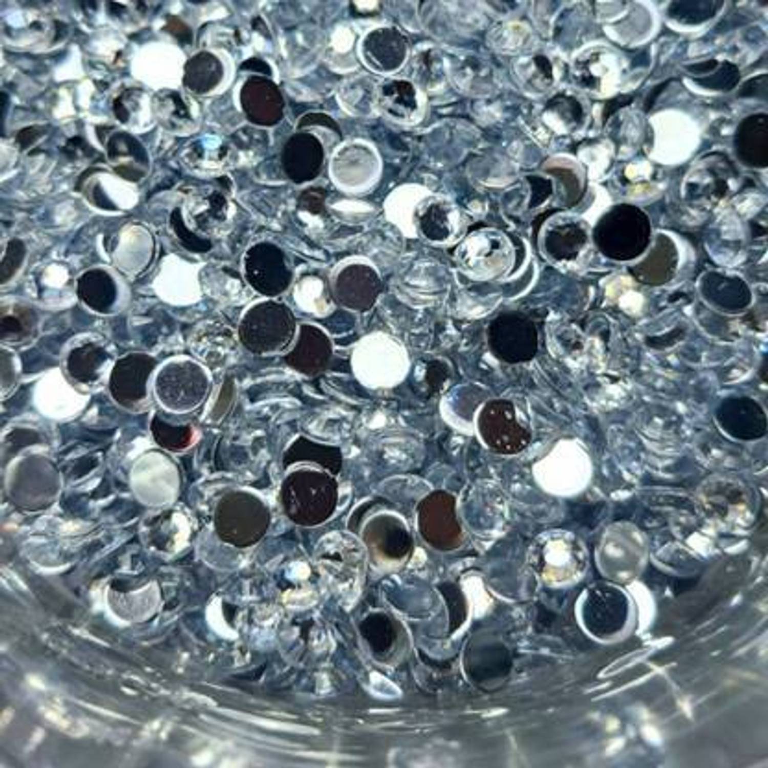 AAASAH 4MM Round Shape ClearWhiteCrystal Kundans Beads 500 Pcs for Art Craft Embroidery