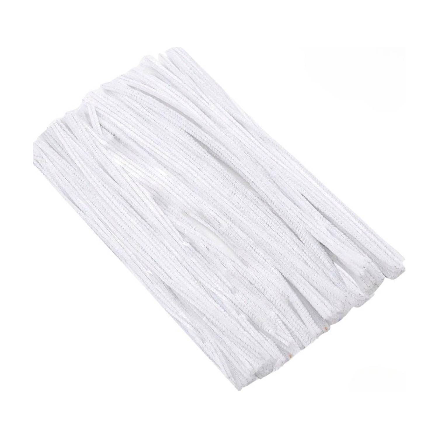Batricher Chenille Stems Pipe Cleaners for Flower Making, Craft and Decorations White