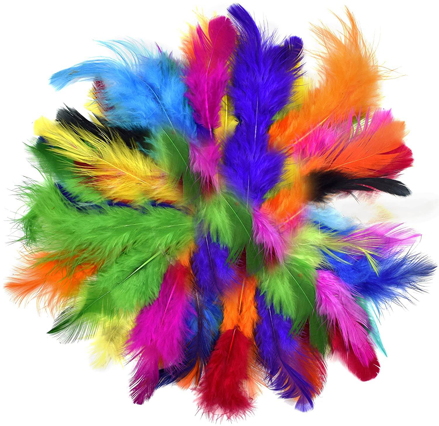 Airtick (Pack of 80pcs) Multi-Purpose Natural Dyed Craft Feathers for Art & Craftworks