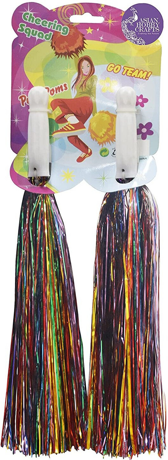 Image of ASIAN HOBBY CRAFTS Pom Poms for Cheerleading,Multi : Pack of 2 Size :10 inch Inches