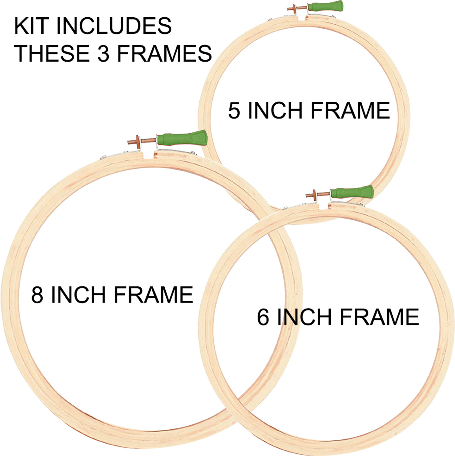 Image of Qroof Embroidery Starter Kit 8,6,5 Hoop ,25 Multi Threads,15 Needles, 1 Threader