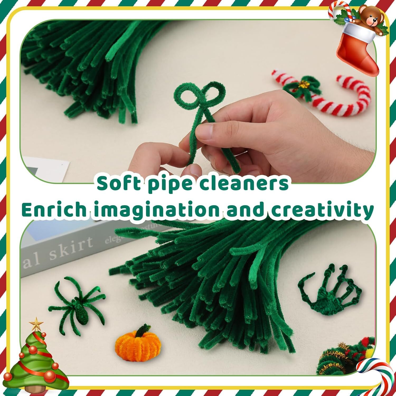 Image of SHOPIVAAN 8mm Multicolor Pipe Cleaners for DIY Craft, Fuzzy Wire for Flower (approx. 100)