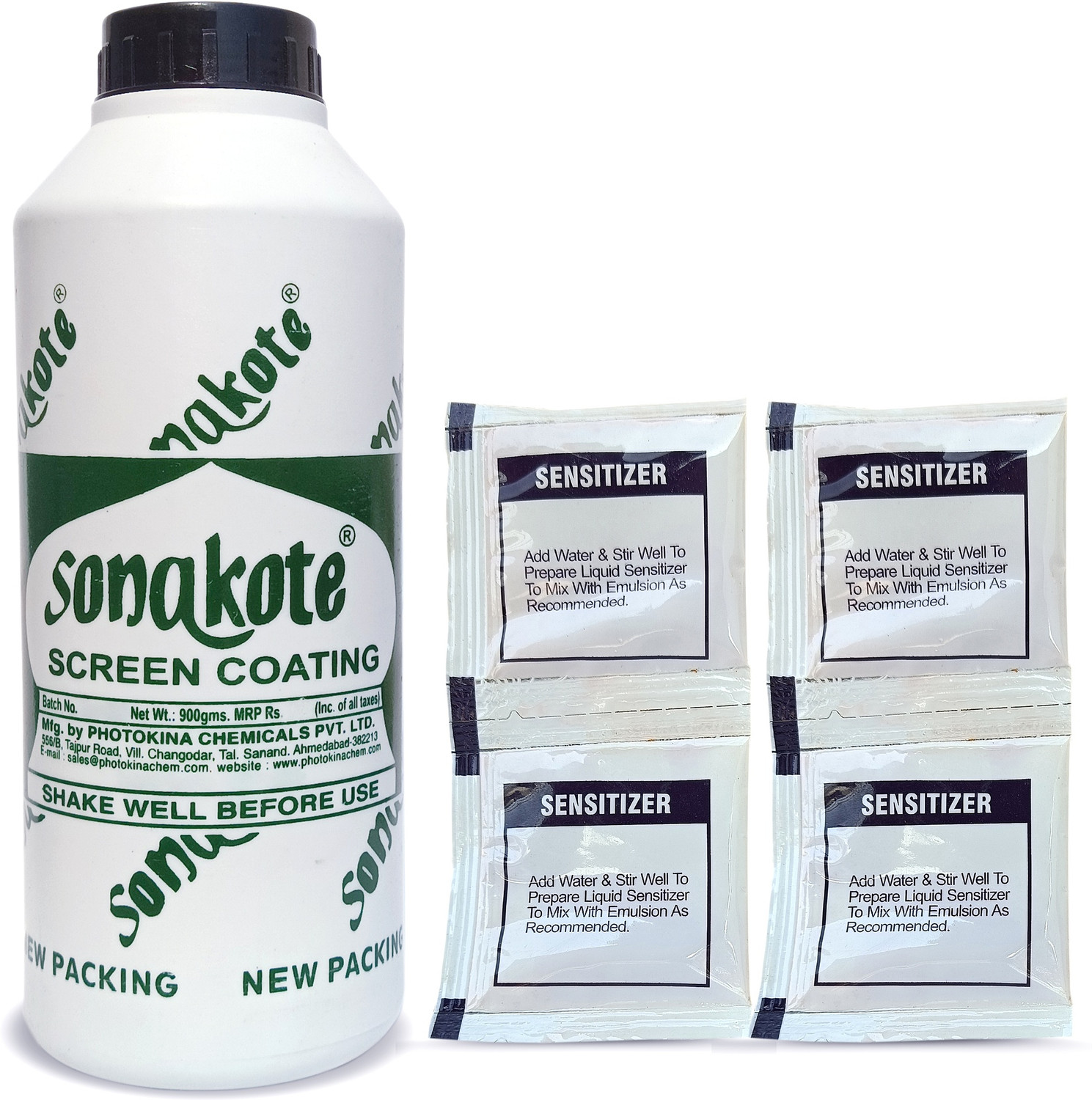 crm Sonakote Screen Coating Emulsion 900g with 4 Sensitizer Pouch