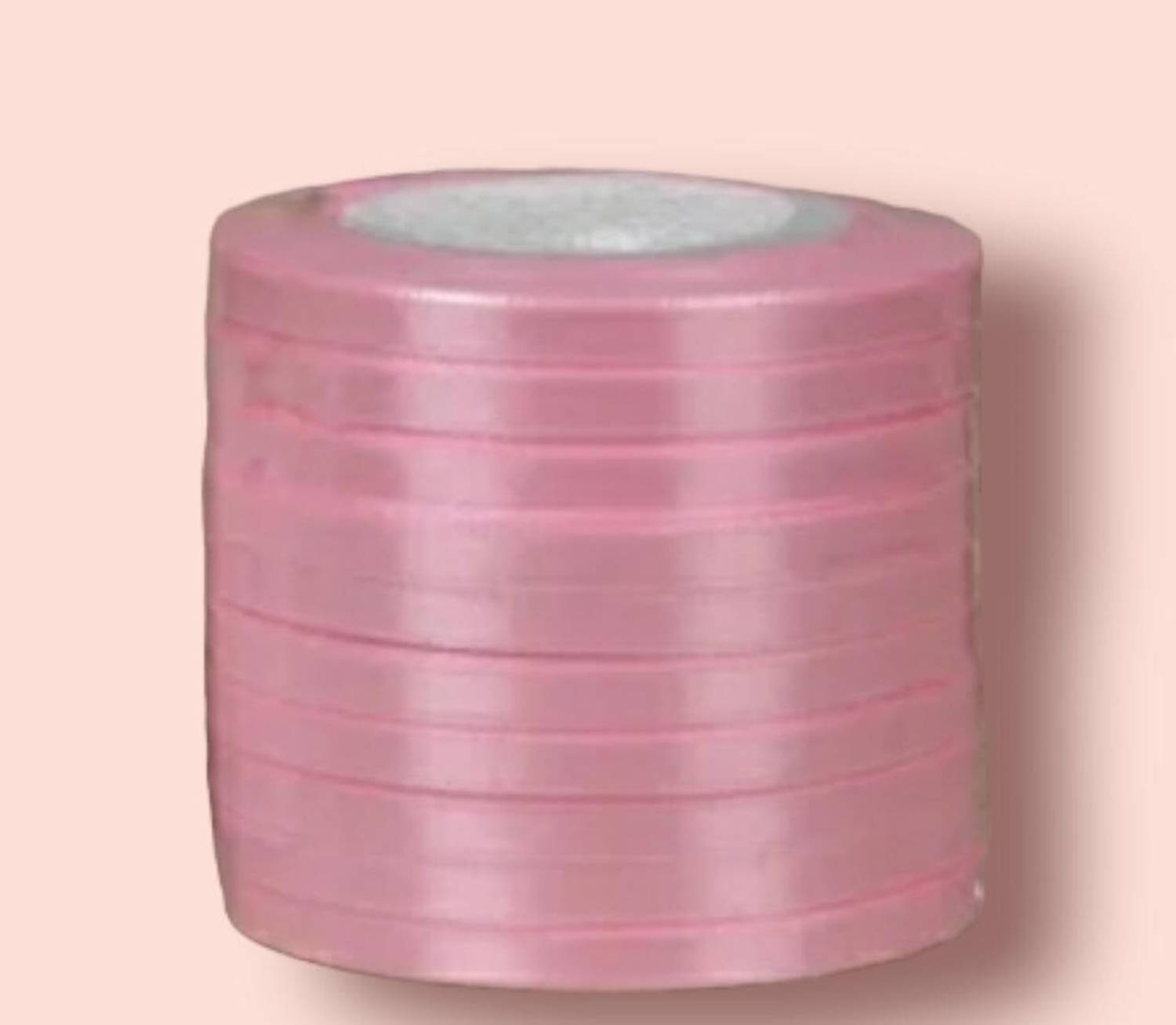 AAASAH Satin Ribbons Quarter Inch for Art & Craft BabyPink Color Packof5, 10 Meter Each