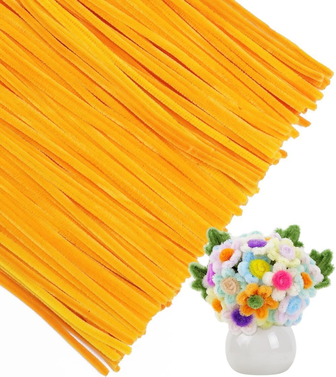 Image of SHOPIVAAN 8mm Multicolor Pipe Cleaners for DIY Craft, Fuzzy Wire for Flower (approx. 100)