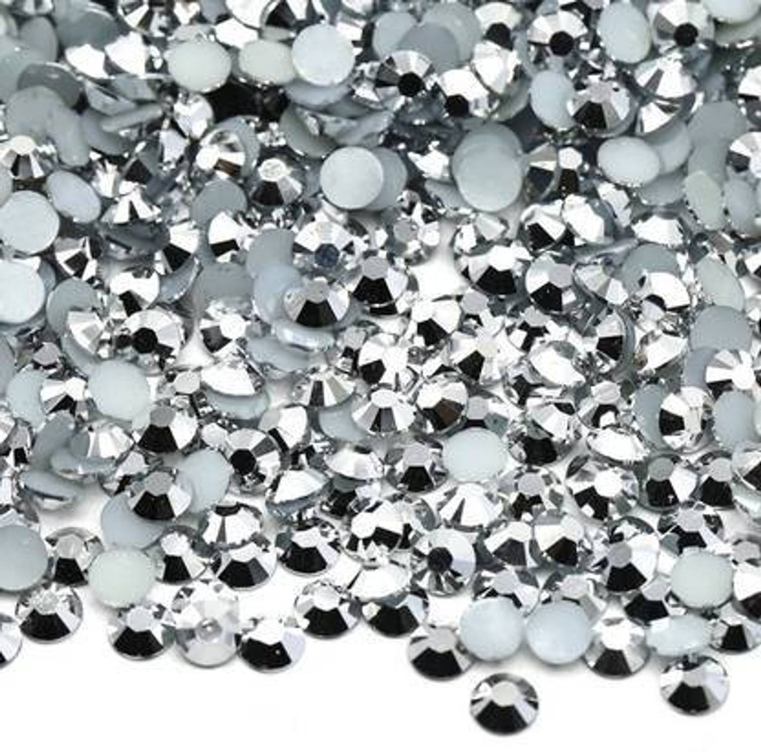 AAASAH 4MM Round Shape Silver Crystal Kundans Beads 500 Pcs for Art & Craft Embroidery