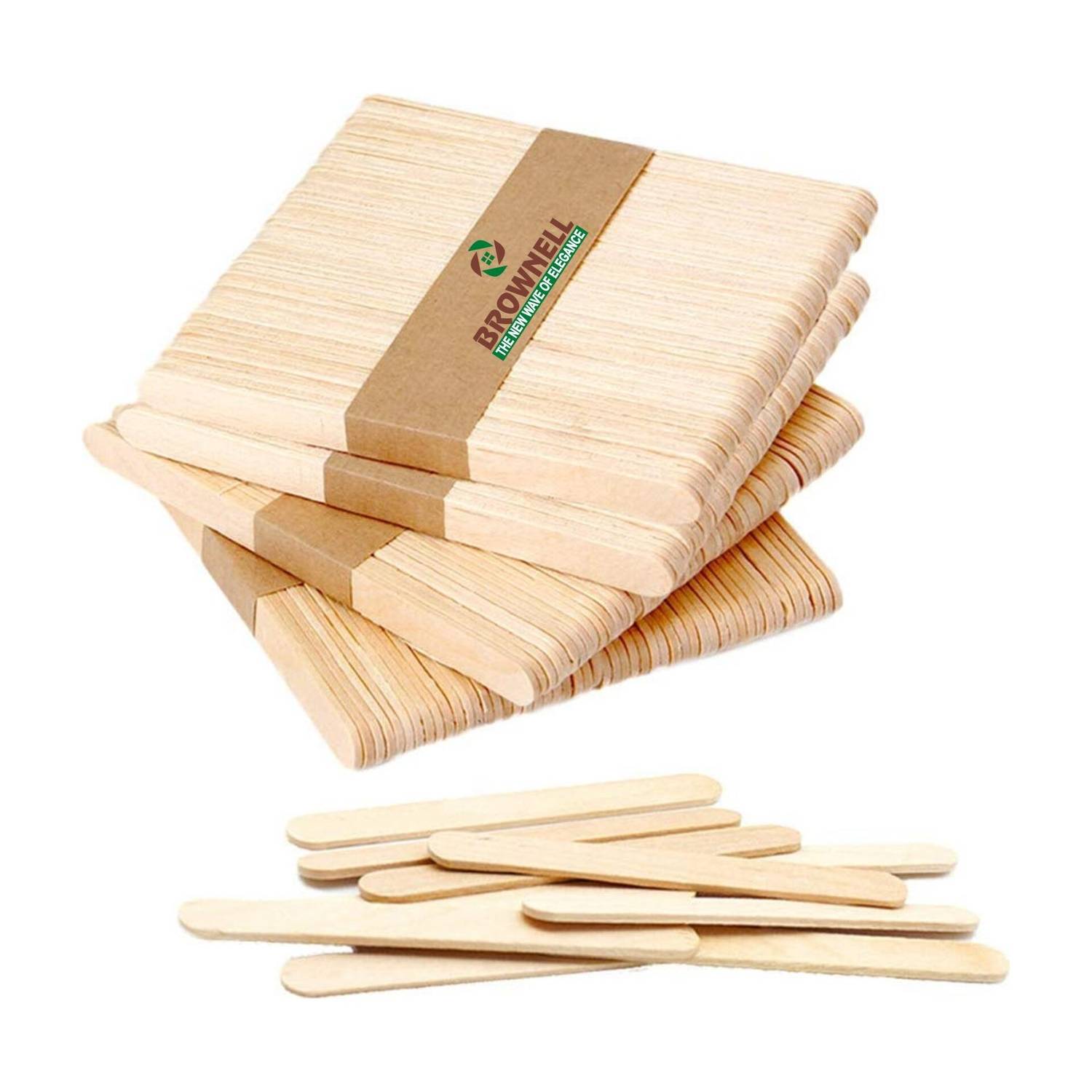 BROWNELL Craft Stick Premium Natural Wooden Ice Cream Stick Popsicle Stick 200pc