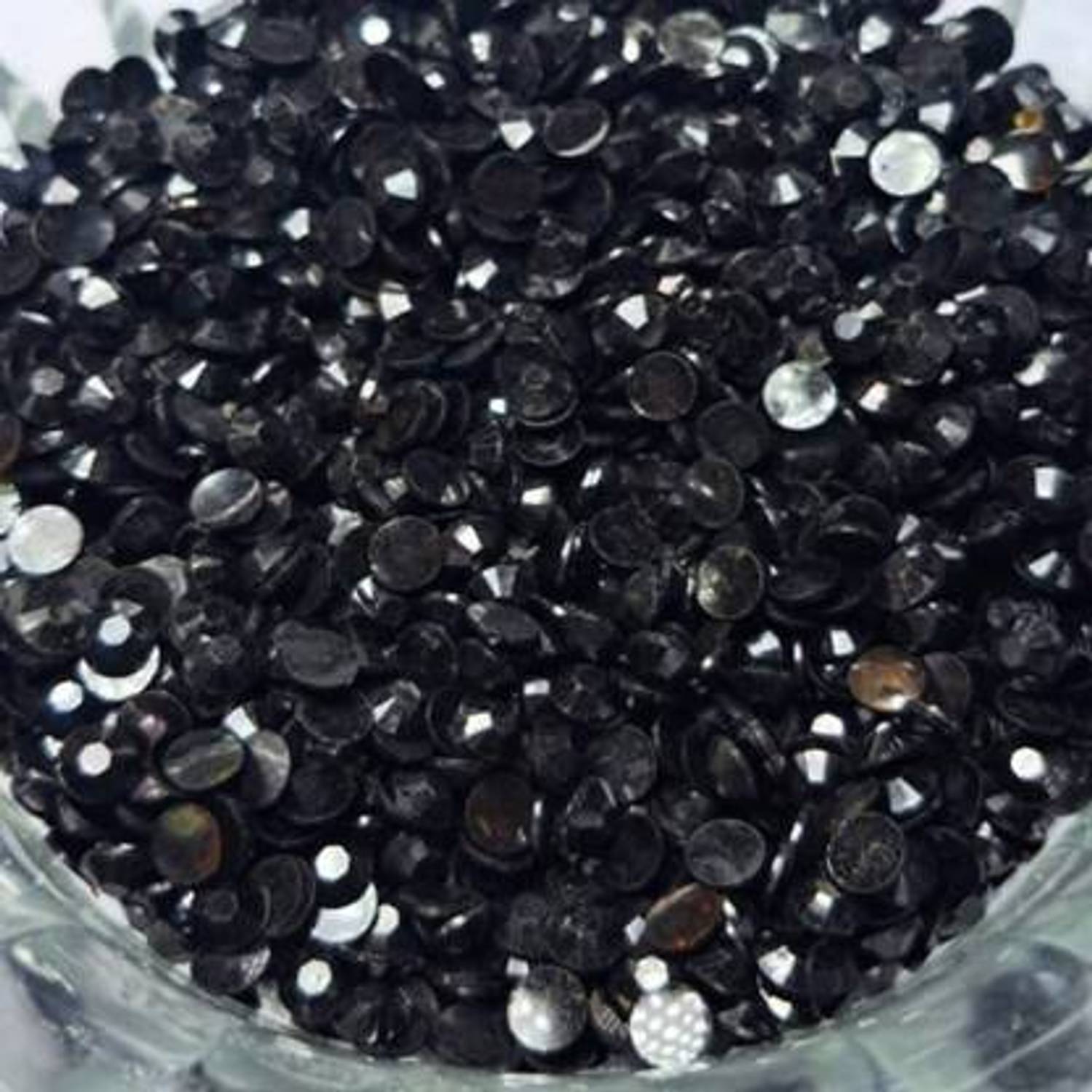 AAASAH 4MM Round Shape Black Crystal Kundans Beads 500 Pcs for Art & Craft Embroidery
