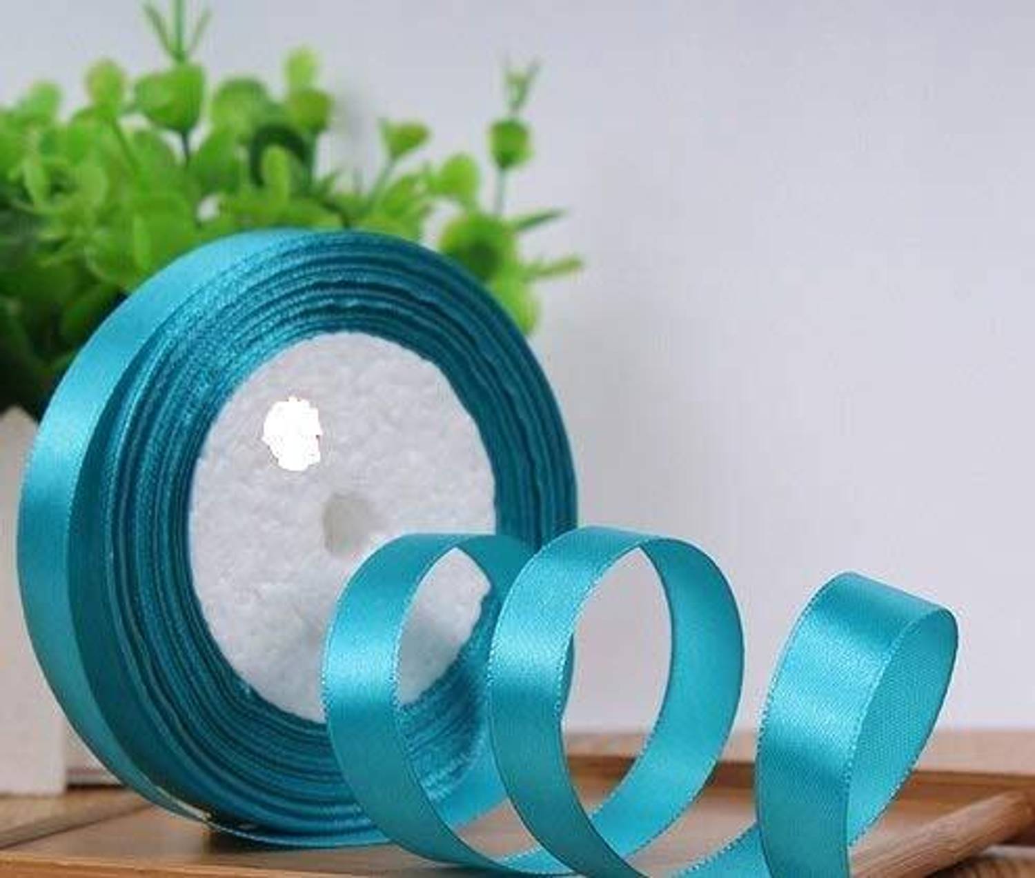 AAASAH Satin Ribbons for Decorations Art & Craft Sky Blue Color 5 Roll: 42.5 Meter