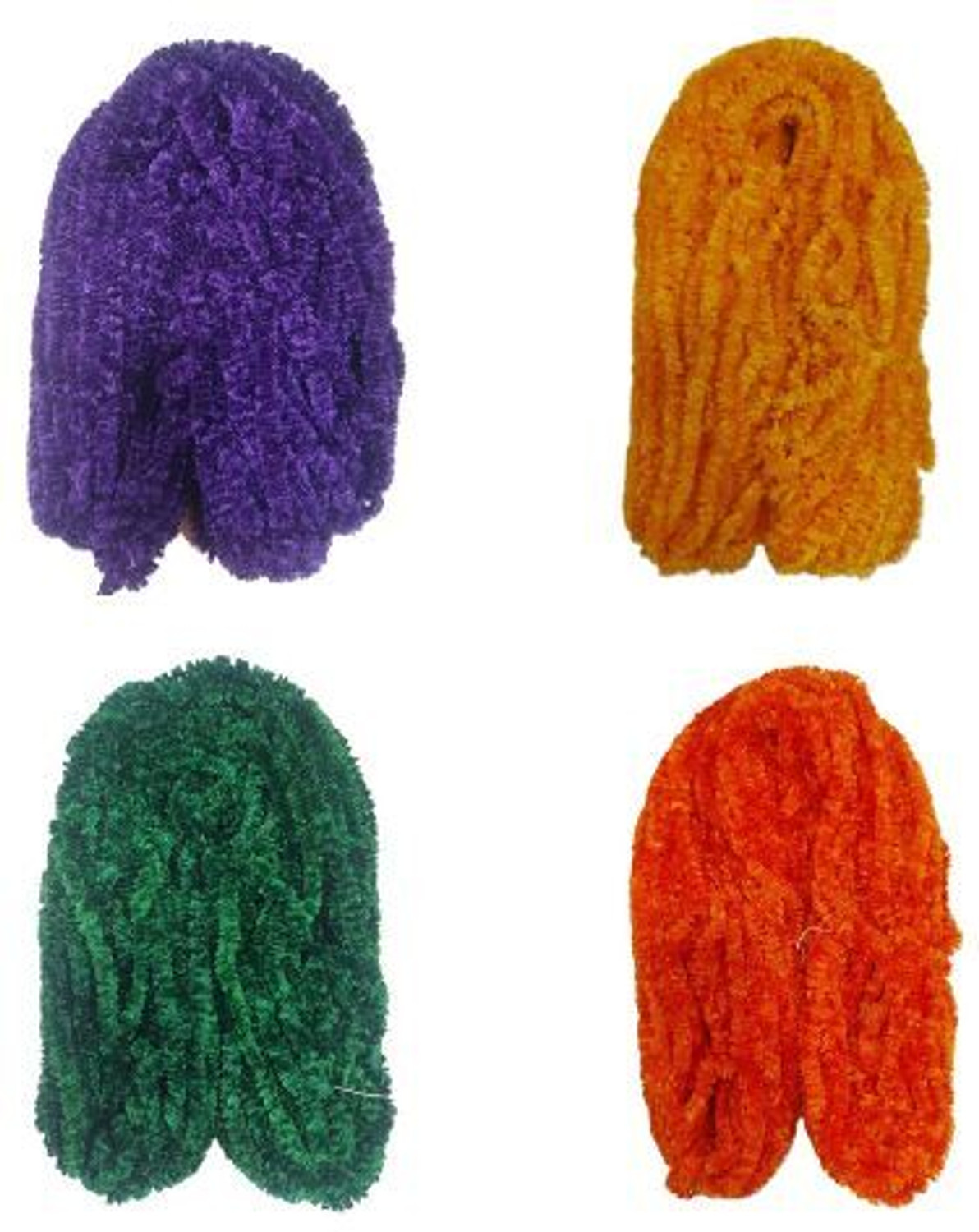 Image of PUSHPA CREATION Fur Wool for Rangoli Mats | Festival DecoratioI Purple,Golden,green,Orange 400g
