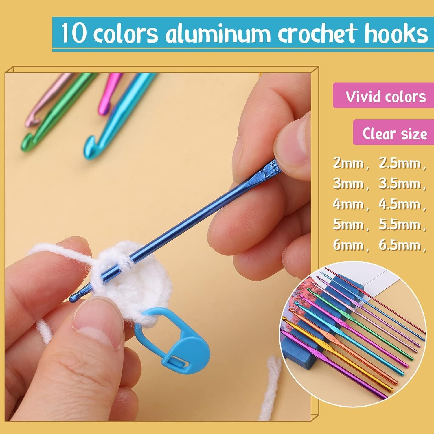 Image of Shivom 110 pcs Crochet Hook Set and Knitting Needles Set for Beginners and Experts