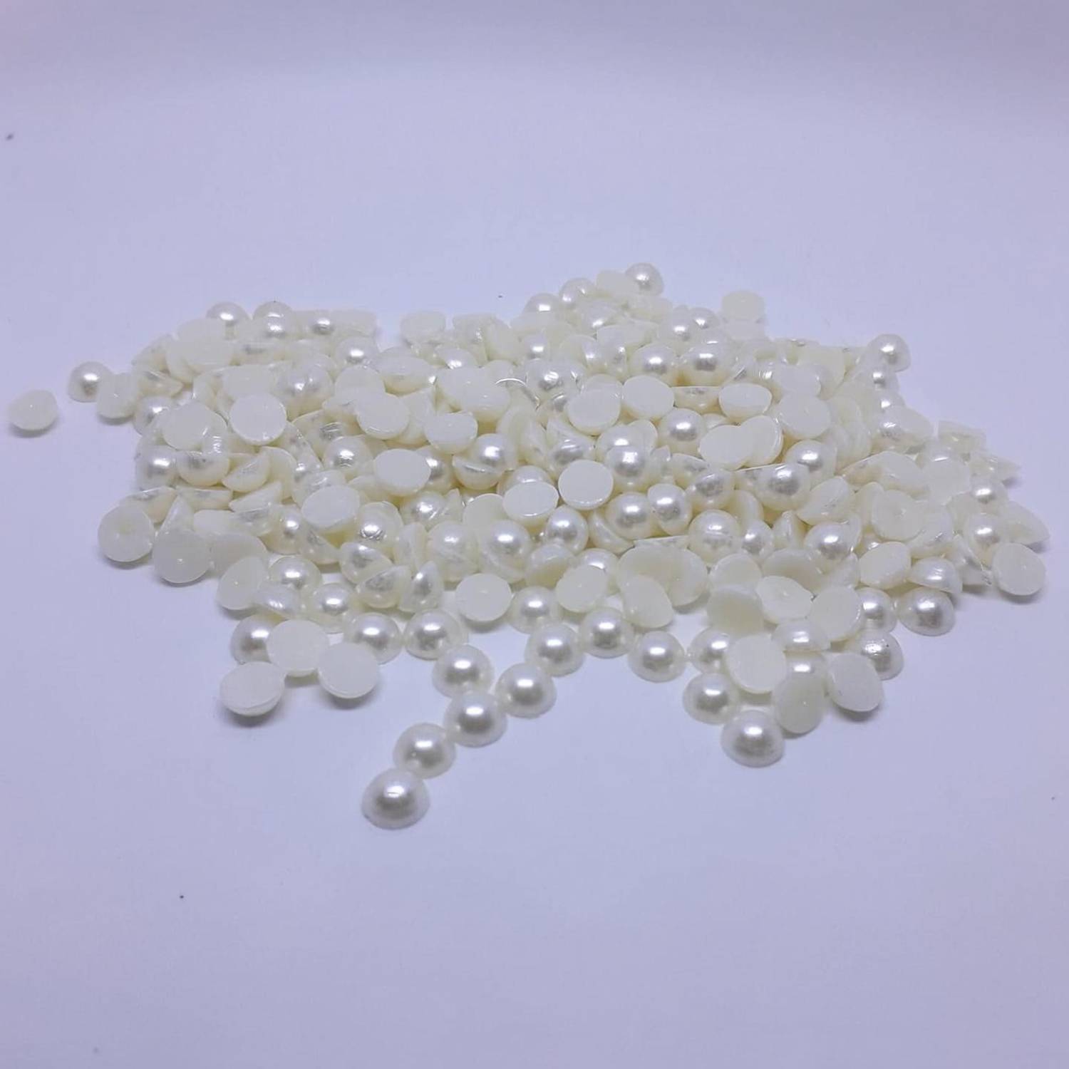 AAASAH Half Cut Pearls for Jewellery Making Craft -Pack of 250 (White, 6 mm)