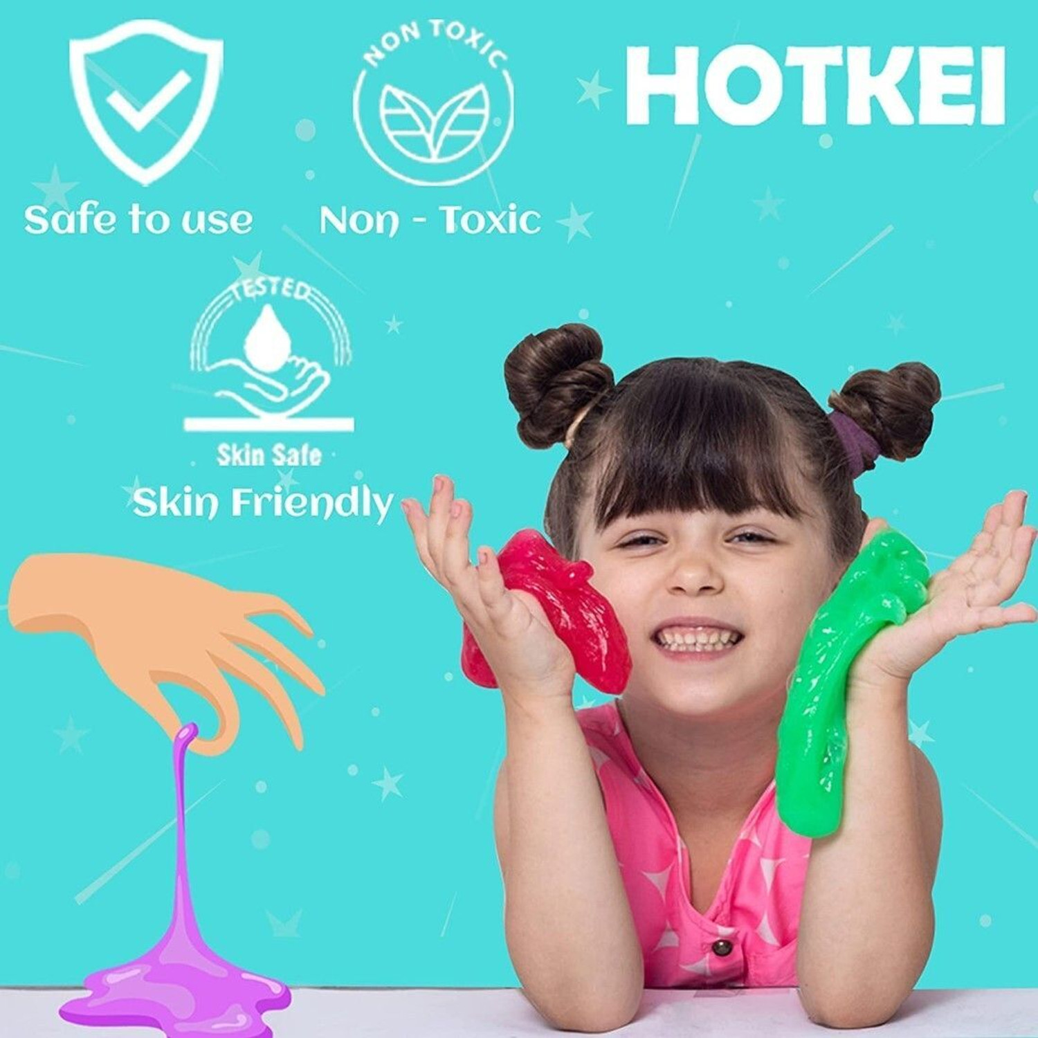 Image of HOTKEI (Neon 1kg) Pink Fruit Scented DIY Magic Slime Clay Jelly kit Toys for Kids