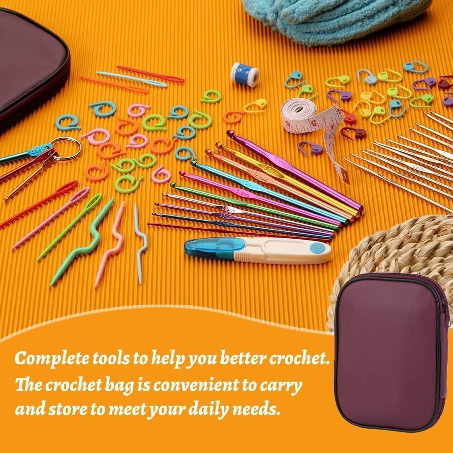 Image of Gemsy Crochet Needle for Knitting | Crochet Kit Set for beginners women with Bag