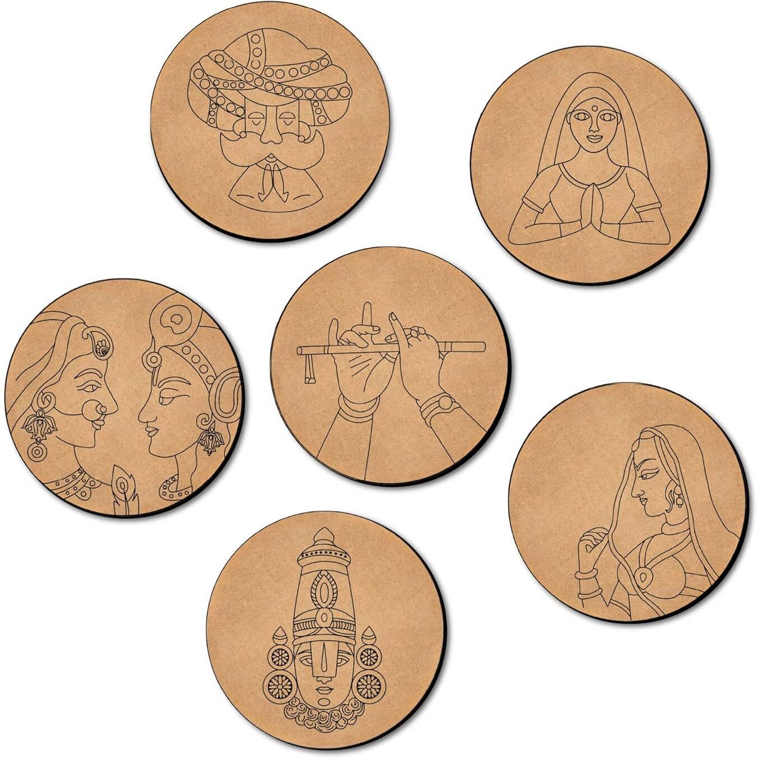 AmericanElm Wooden Mandala Painting Kit