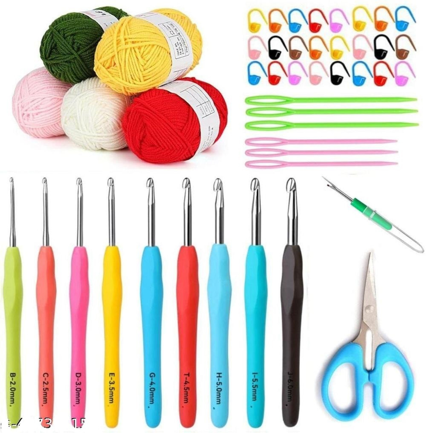 Image of Shop141 Crochet Kit for Beginners with Yarn Crochet Hooks Supplies