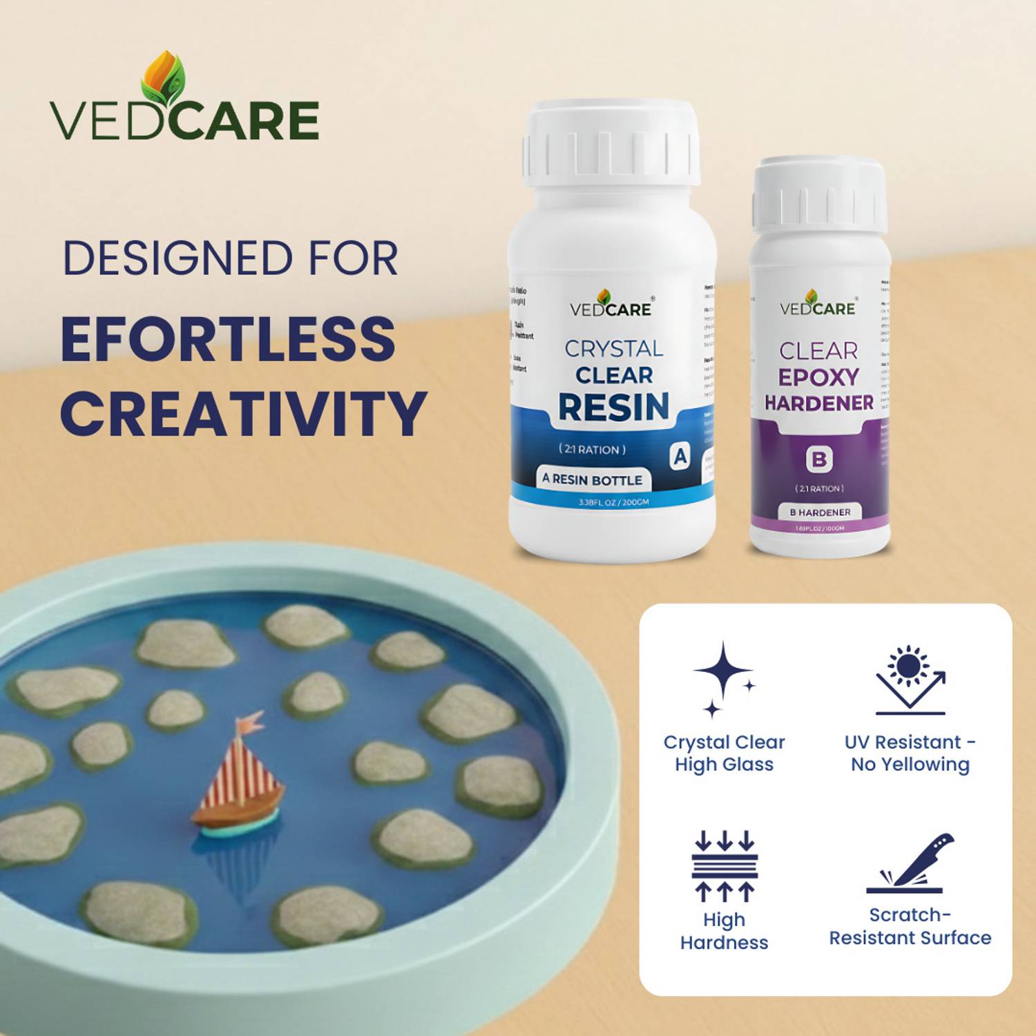 Vedcare Epoxy Art Resin and Hardener - Image 2