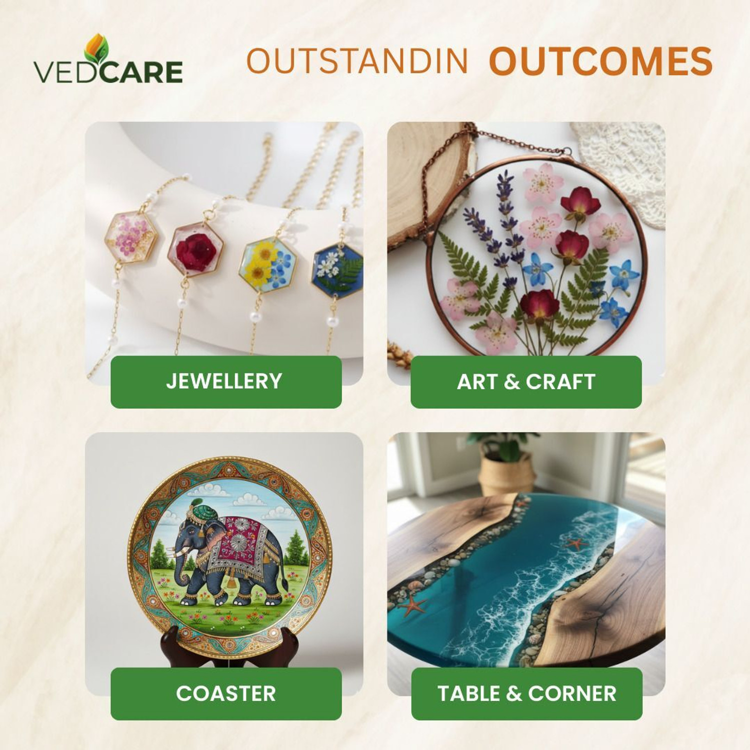 Image of Vedcare Clear Epoxy Resin and Hardener Kit (2:1 Ratio) UV Resistant Art Kit for Artwork