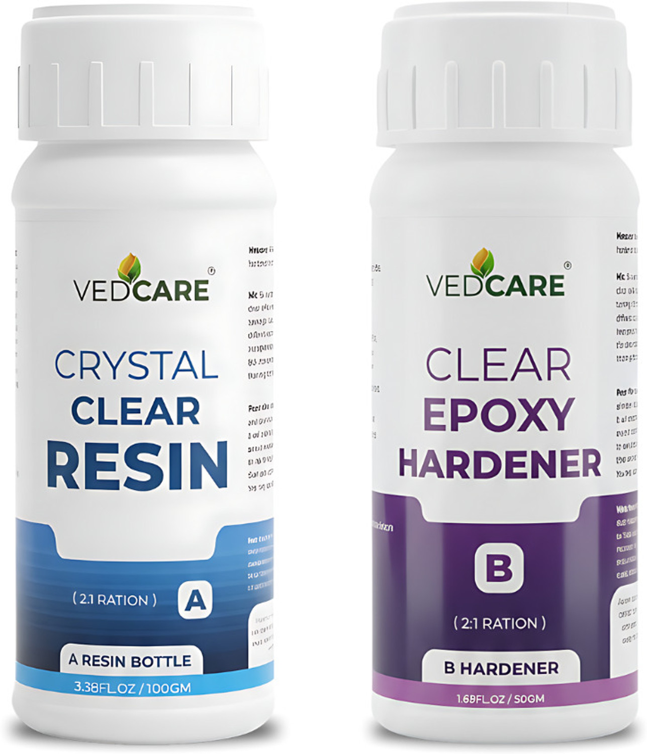 Image of Vedcare Clear Epoxy Resin and Hardener Kit (2:1 Ratio) UV Resistant Art Kit for Artwork