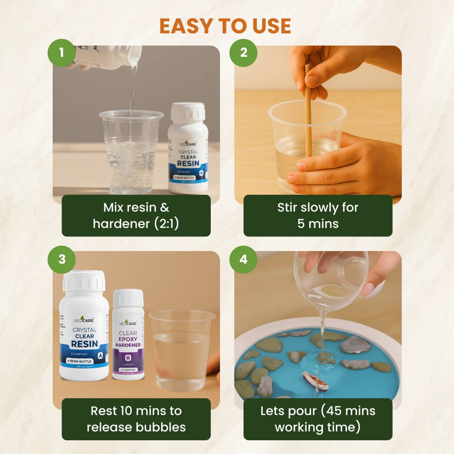 Vedcare Epoxy Art Resin and Hardener - Image 4