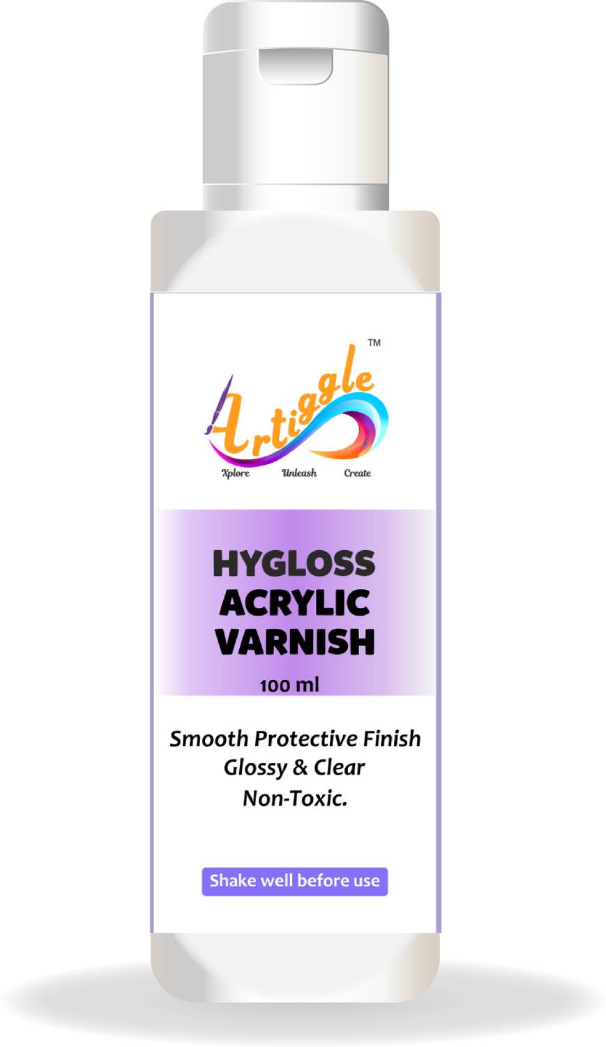 ARTIGGLE HyGloss Acrylic Varnish 100ml |Water-Based Protective Finish |For Canvas, Wood Gloss Varnish
