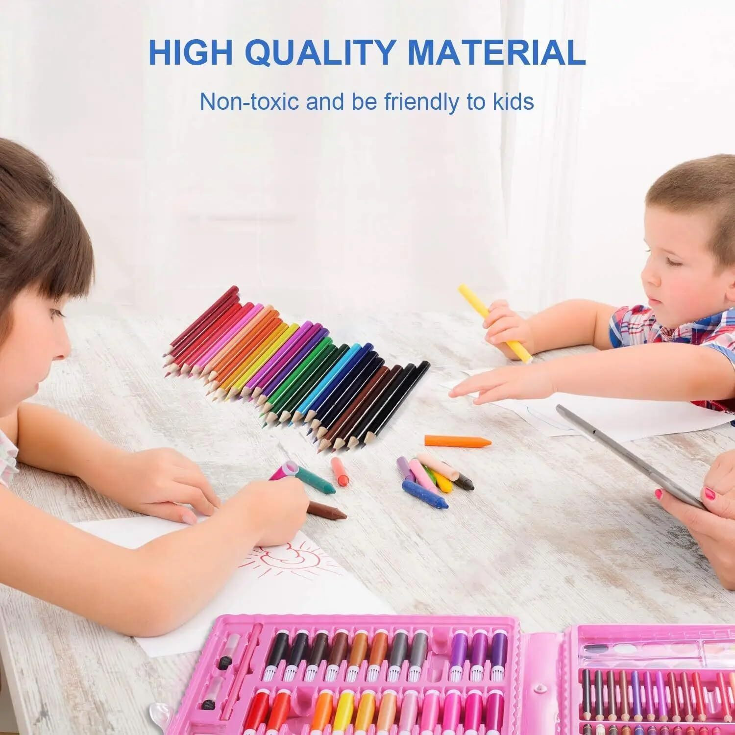 Image of Emaliya Retails Art Set for Kids with Case,150 Pieces Art Supplies Kit for Drawing and Painting.