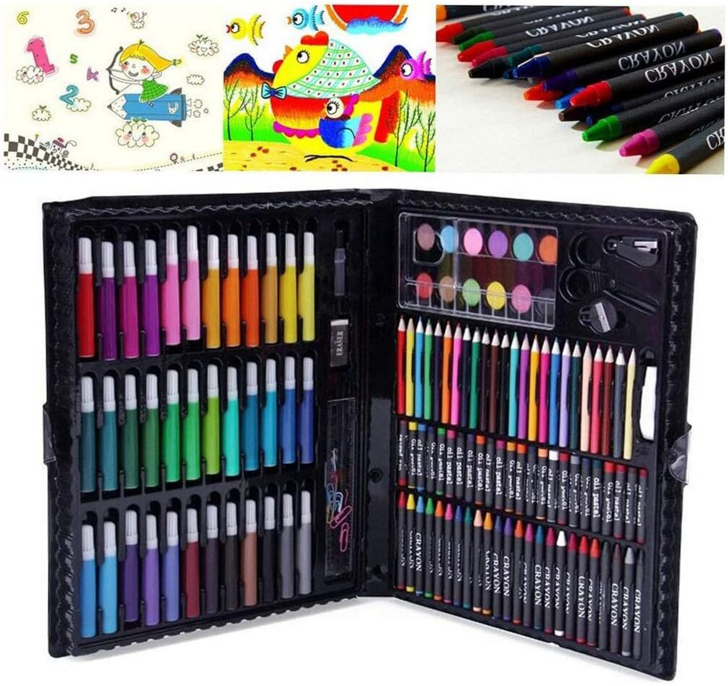 Image of enrics 150 Pieces Art Set for Kids with Case Art and Craft Supplies Kit for Drawing and