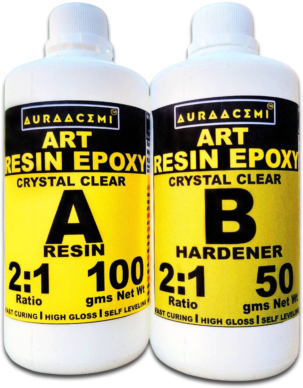 AuraaCemi Crystal Clear Art Epoxy Resin Kit 150grams, Ratio 2:1