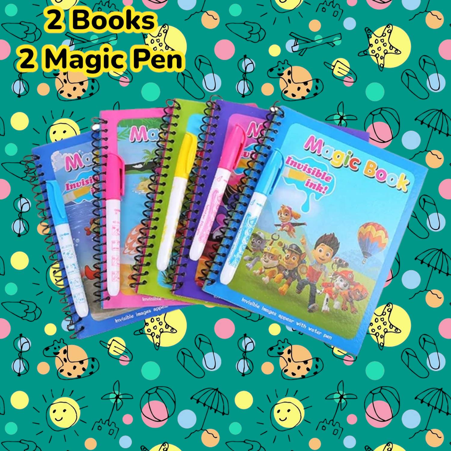 AirSoft 2 Magic Water Book With Magic Pen Painting Board For Children Education
